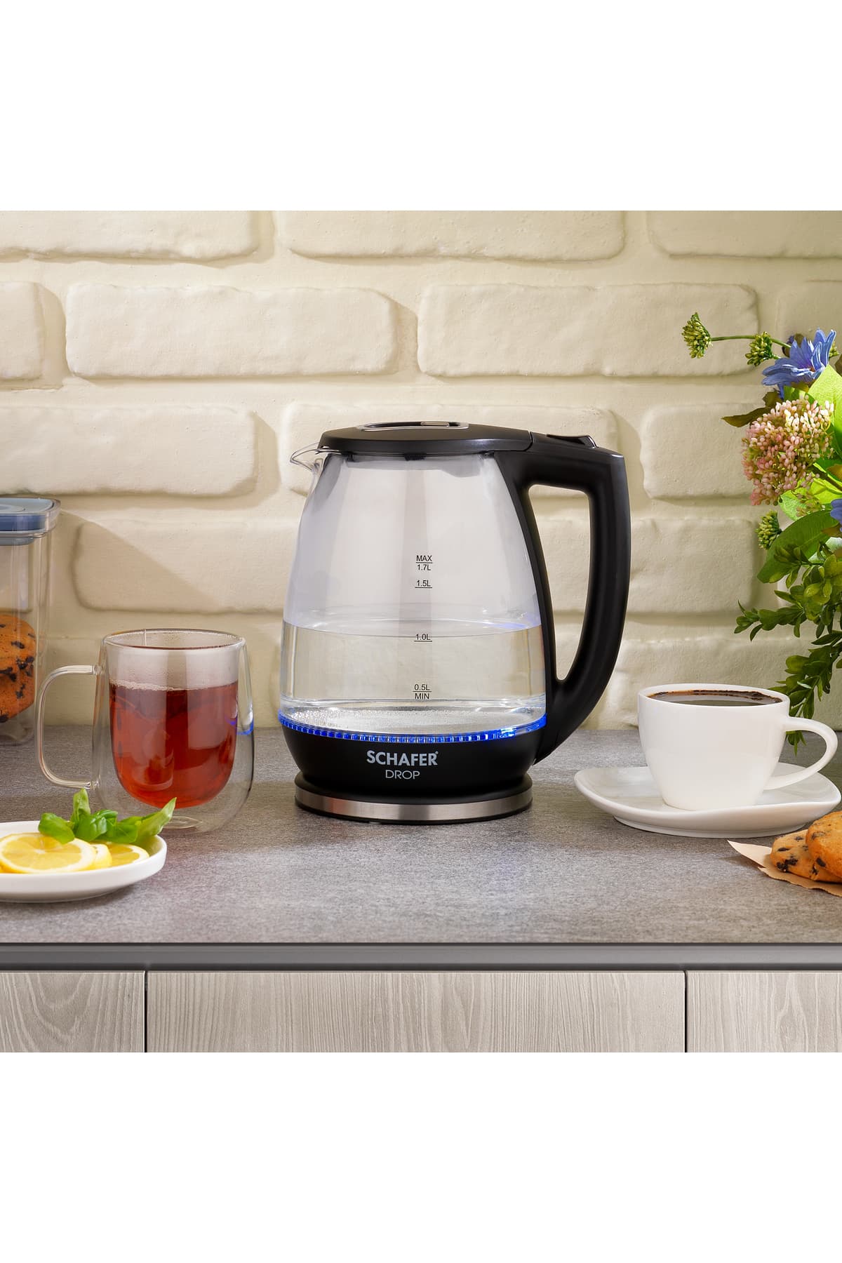 Schafer Drop Elektrikli Su Isıtıcı (Kettle)-Siyah