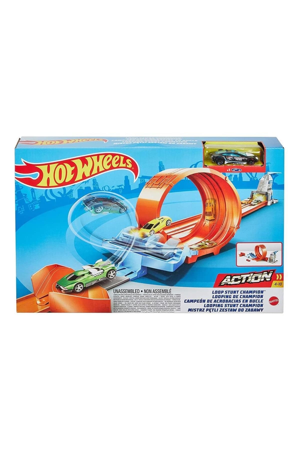 HOT WHEELS Döngü Göstergesi Parkuru Oyun Seti, Şampiyonluk Parkuru Yarış Seti - Çember Pist GTV13
