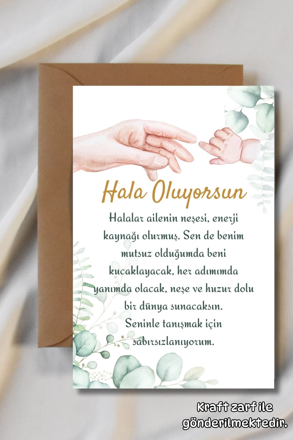 Metranya Hala Oluyorsun Müjde Kartı Hamilelik Hatıra Anı Kartı Bebek Hediyelik Yenidoğan Fotoğraf Çekim Kartı