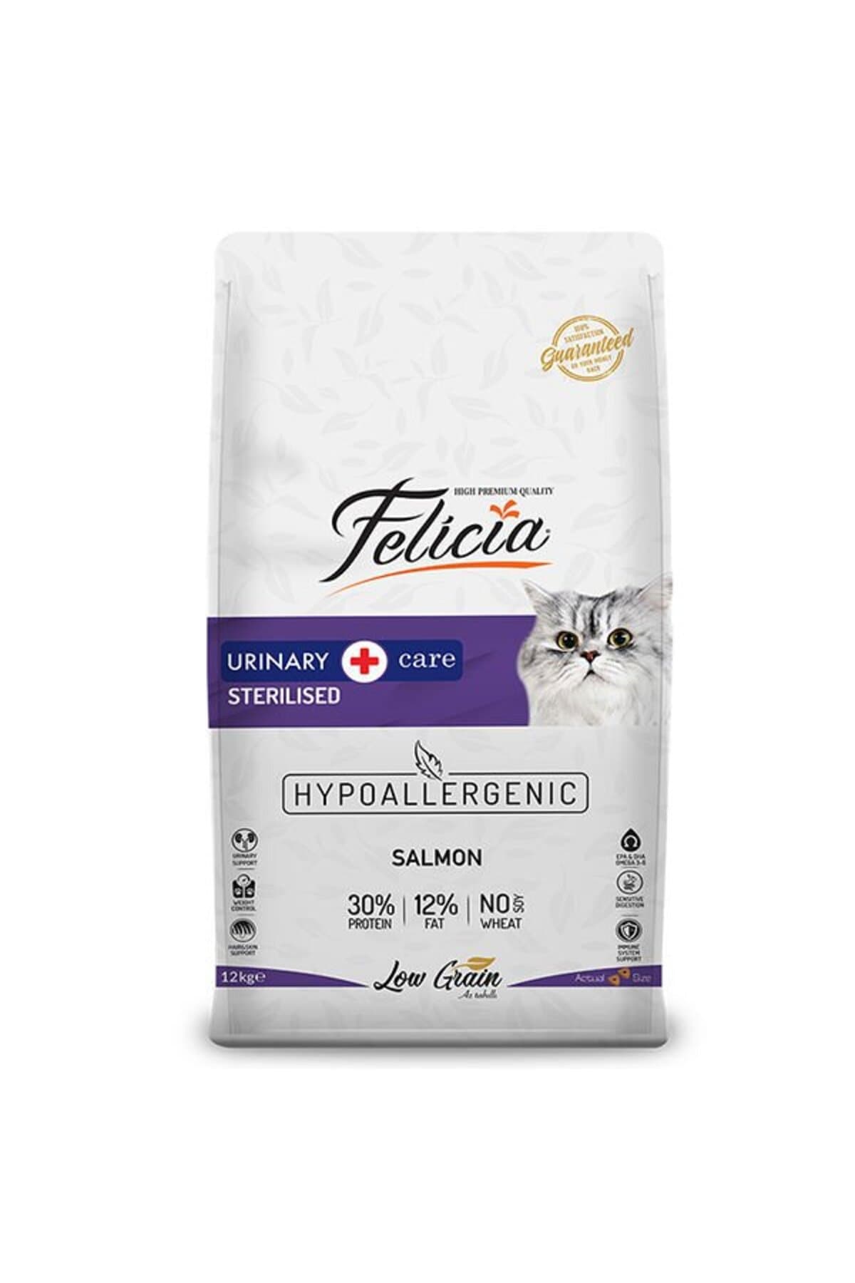 Felicia Düşük Tahıllı Hipoalerjenik Somonlu Kısırlaştırılmış Kedi Maması 12 Kg