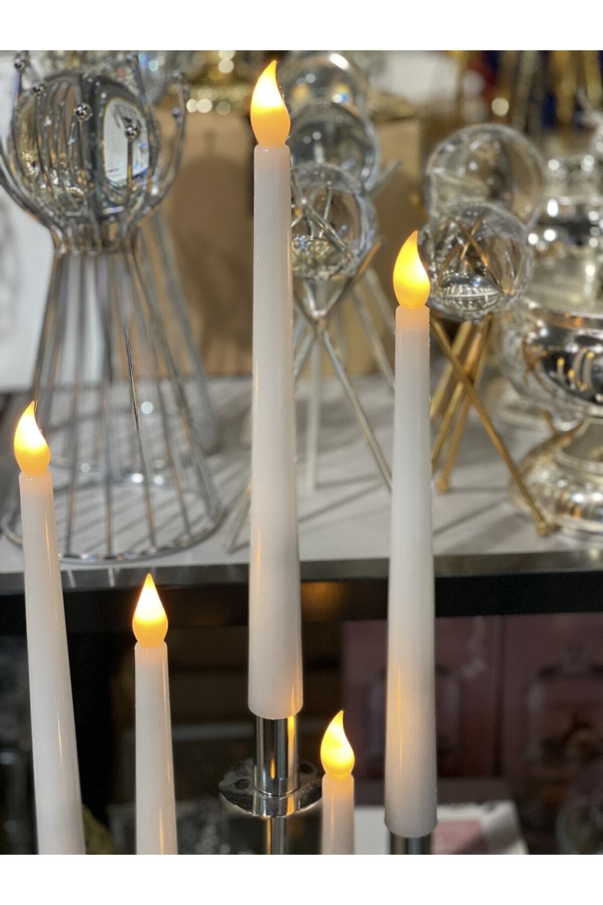 HaRe Home 2 Adet Pilli Led Şamdan Mumu, Beyaz Led Şamdan Mumu