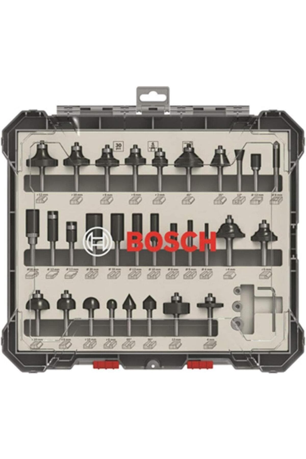 Bosch 30 Parça Karışık Freze Ucu Seti 8 mm Şaftlı 2607017475
