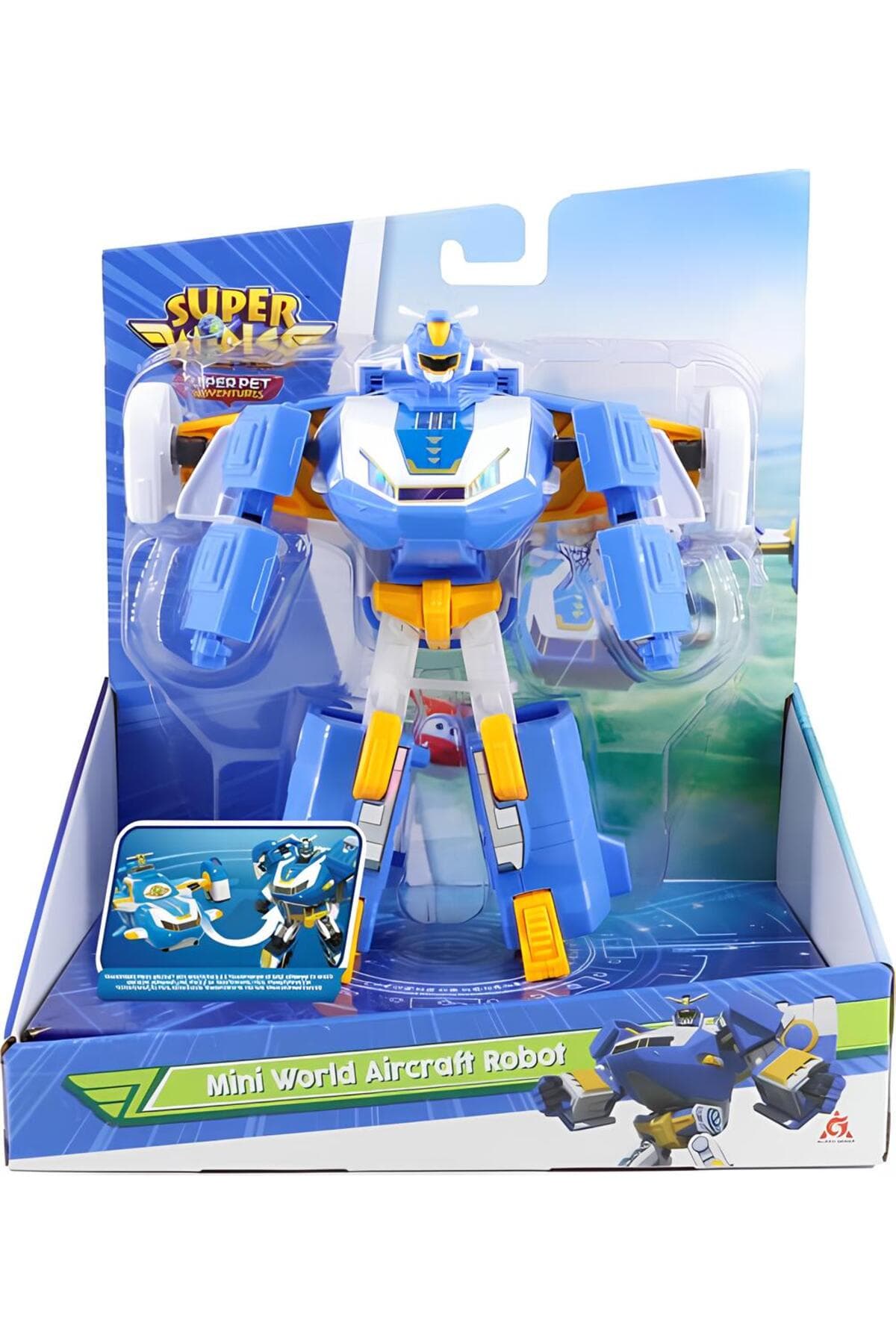 Genel Markalar World Aircraft 3in1 Sesli ve Işıklı Transforming Robota Dönüşen Uçak Oyun Seti - Mini Flyer Jett