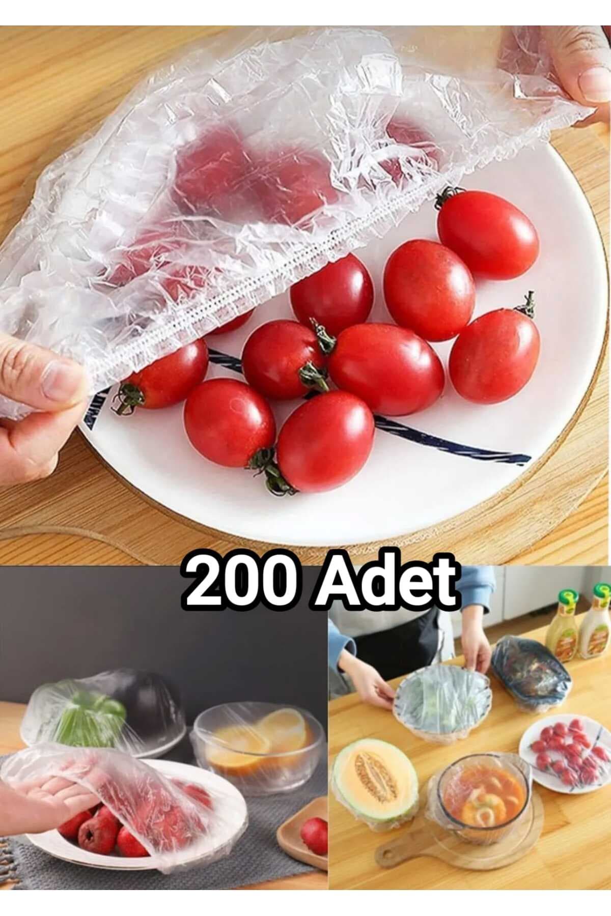 Vi Caro 200 Adet Pratik Tazeliği Koruyan Tencere ve Tabak Bonesi | Çok Amaçlı Kapak Gıda Bonesi Poşet