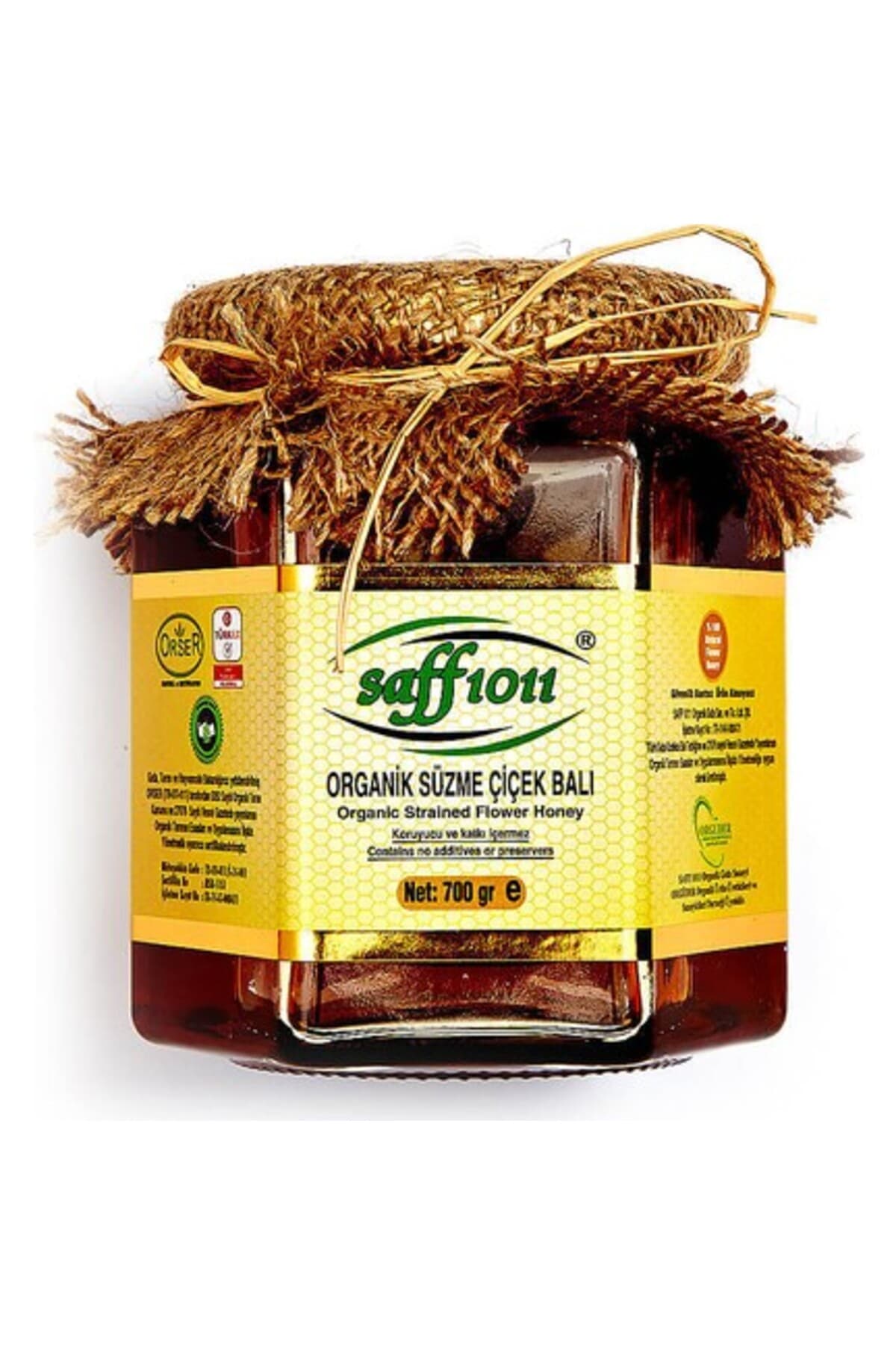 Saff 1011 Organik Süzme Çiçek Balı 700 gr