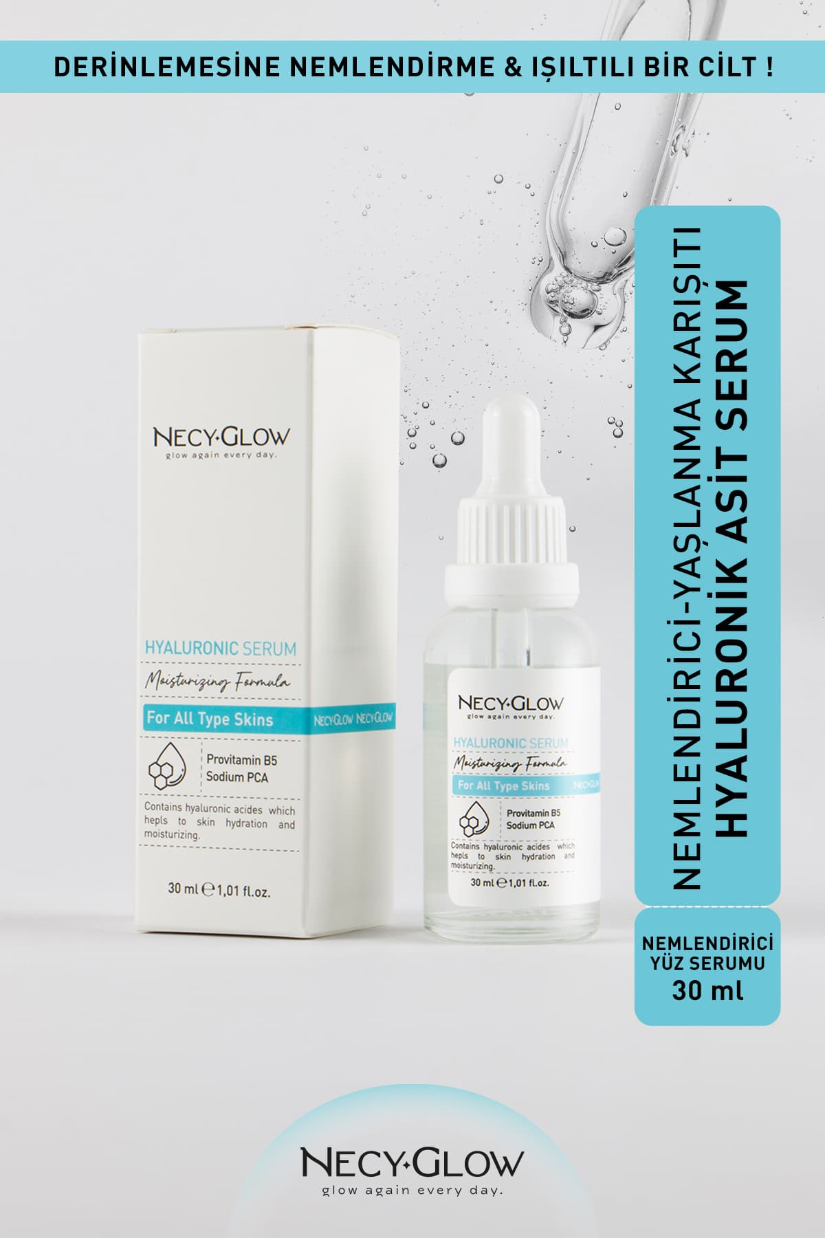 NECY GLOW Hyaluronik Serum (ultra Nemlendirme -30ml ) Yaşlanma Karşıtı