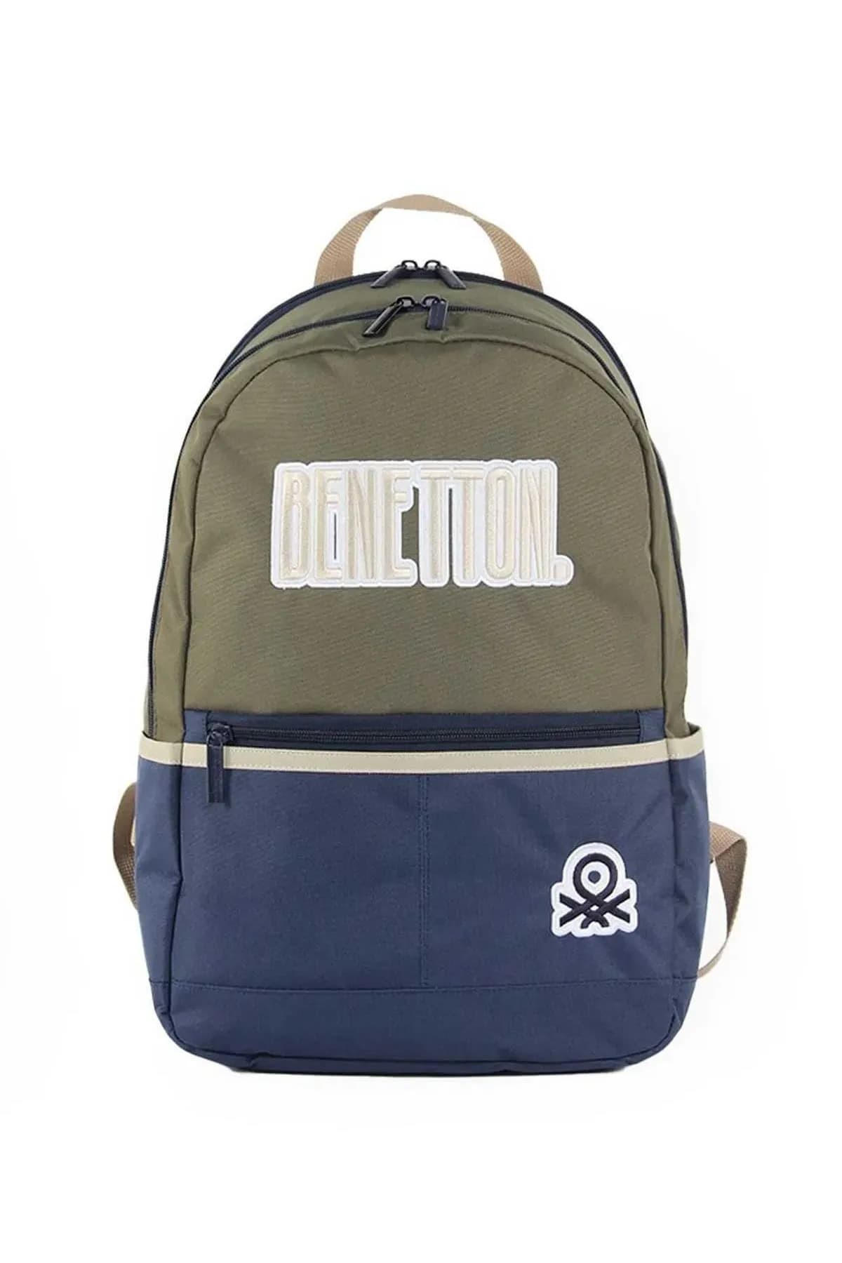 United Colors of Benetton Çift Bölmeli Unisex Okul Sırt Çantası Hâki-Lacivert / 03859