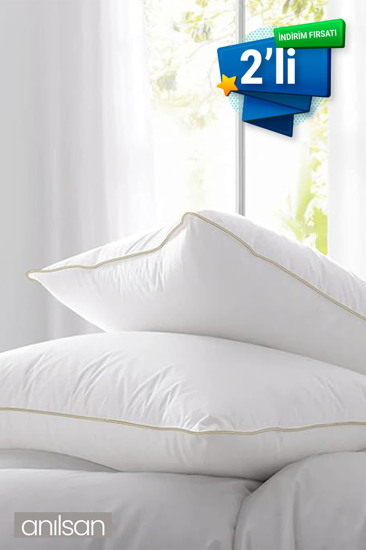 Anılsan 2'li Nano Jel Yastık, 50x70cm - Otel Yastığı - Sağlıklı Uyku Için En Iyi Yastık Seçeneği