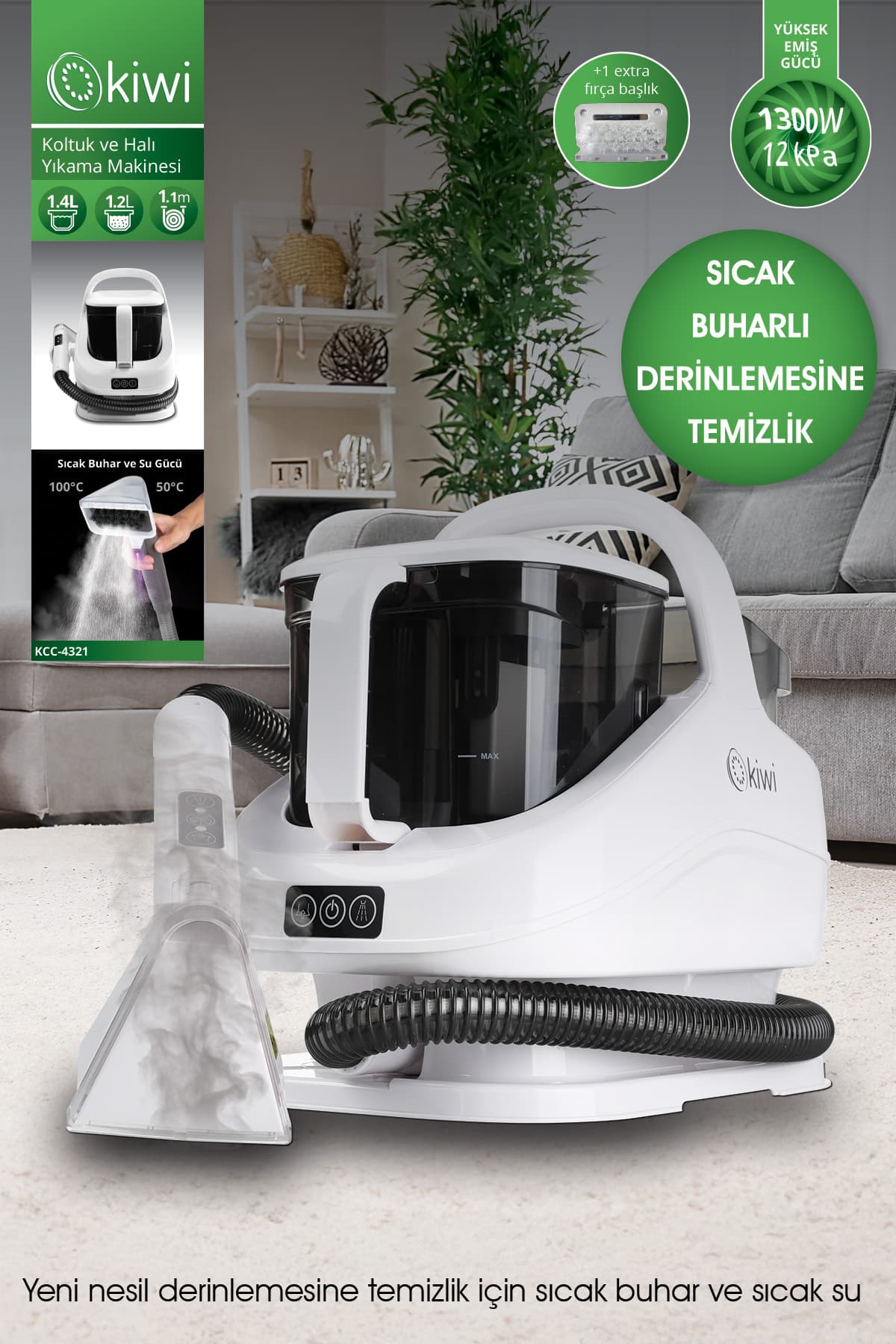 Kiwi Kcc-4321 Buharlı Koltuk Ve Halı Yıkama Leke Çıkartma Makinesi