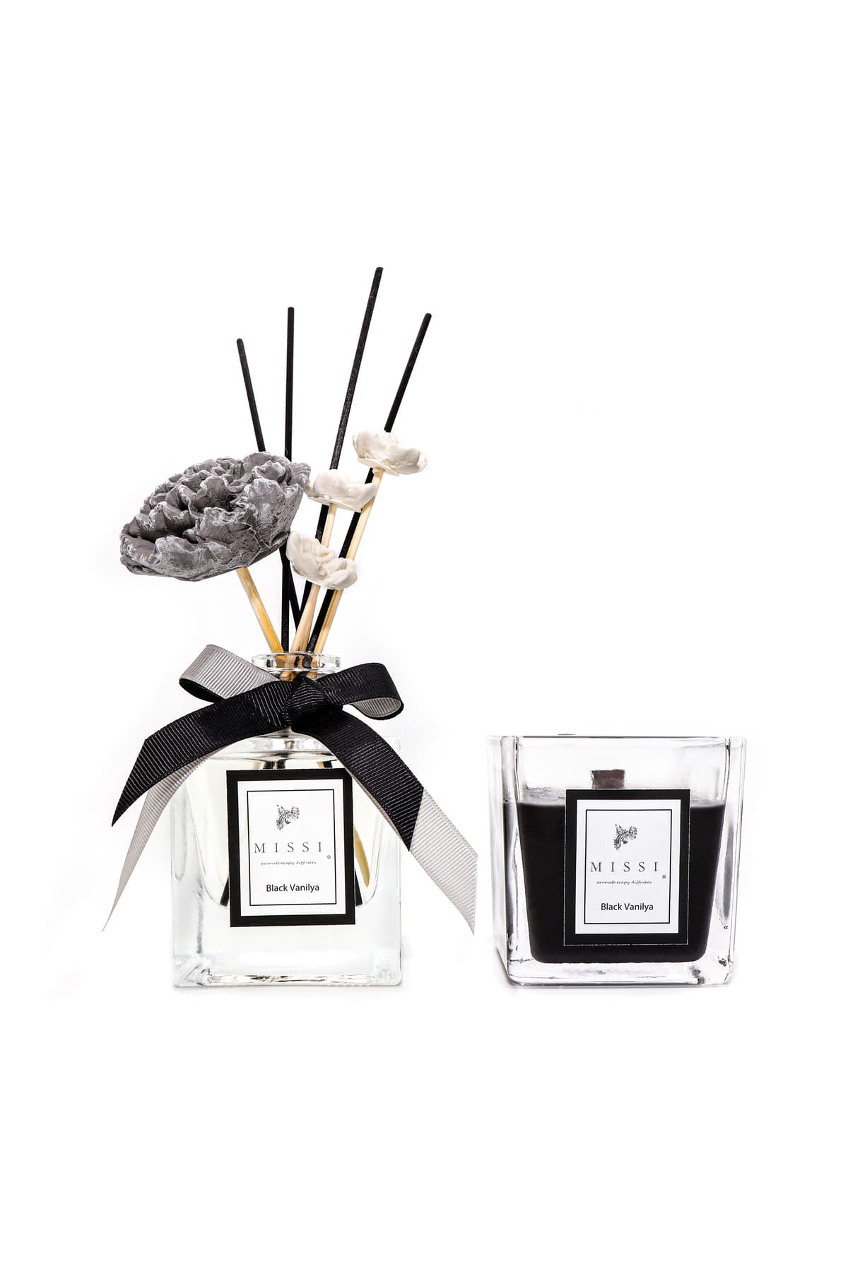 Missi 220 ml Black Vanilya Oda Kokusu ve Mum Seti