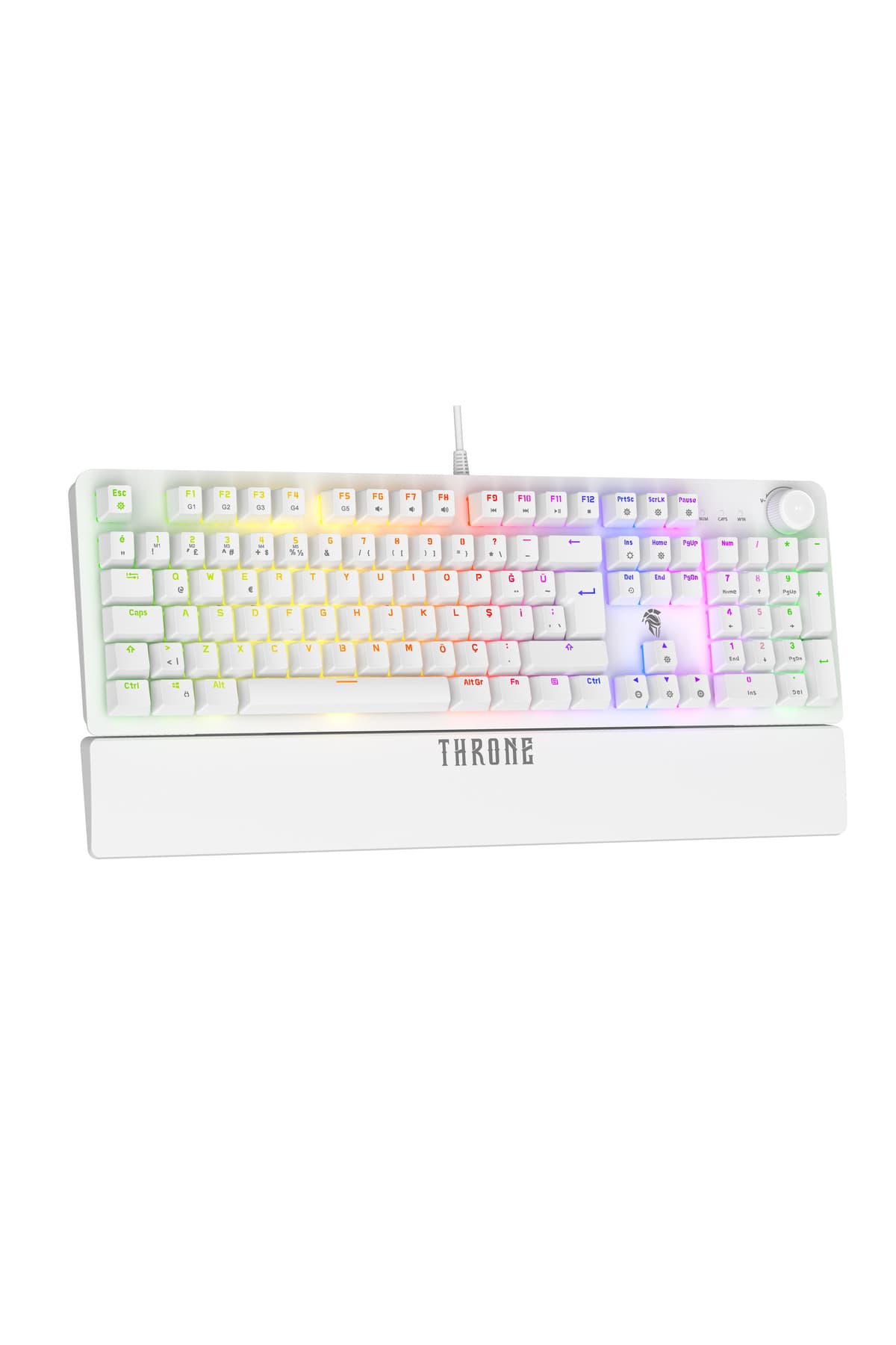 THRONE Lumina K1 ARGB Işıklandırma - Makro & RGB Yazılımlı - Red Switch - Ek Bilek Destekli Mekanik Klavye