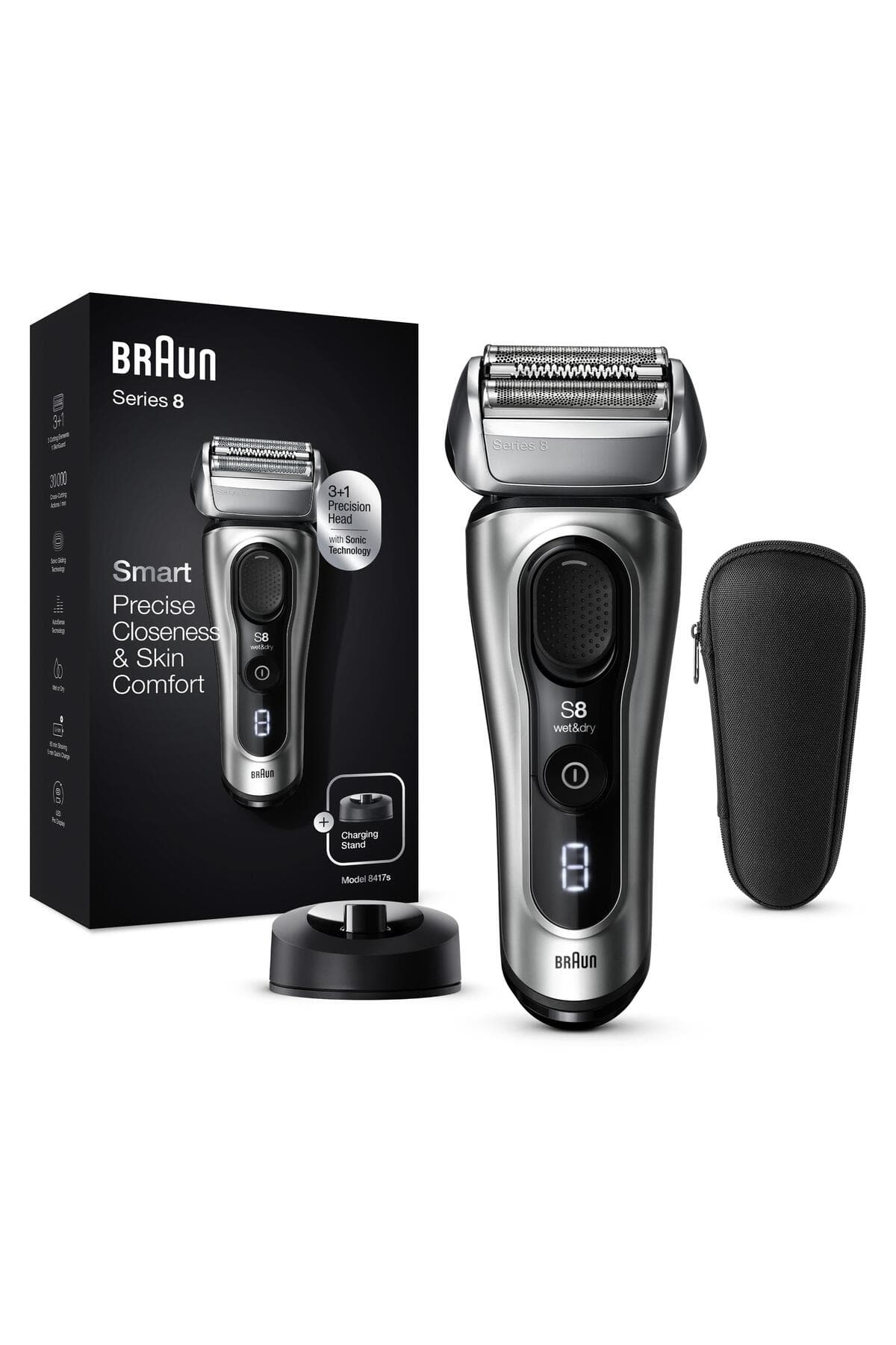Braun Series 8 8417 Islak & Kuru Şarjlı Tıraş Makinesi Şarj Standı Seyahat Çantası