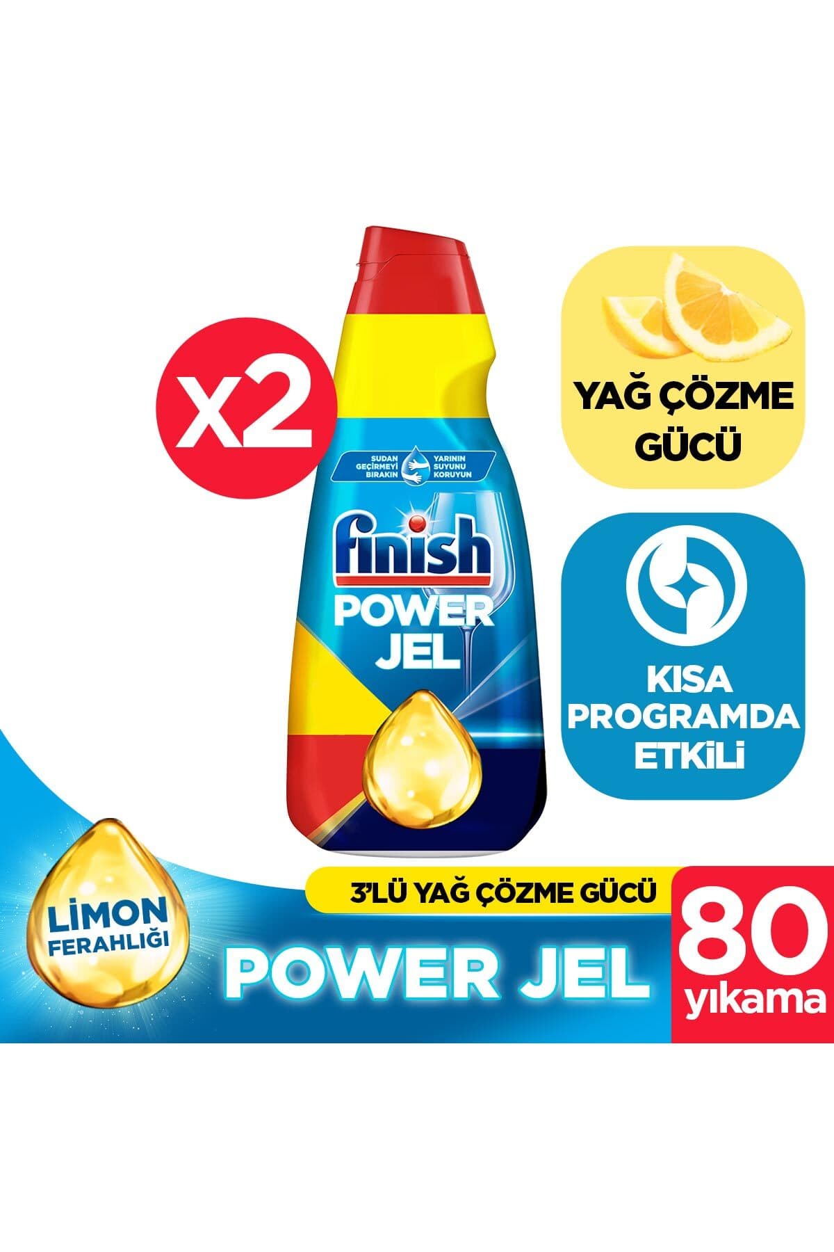 Finish Bulaşık Makinesi Deterjanı Jel Limon 1000 ml x 2