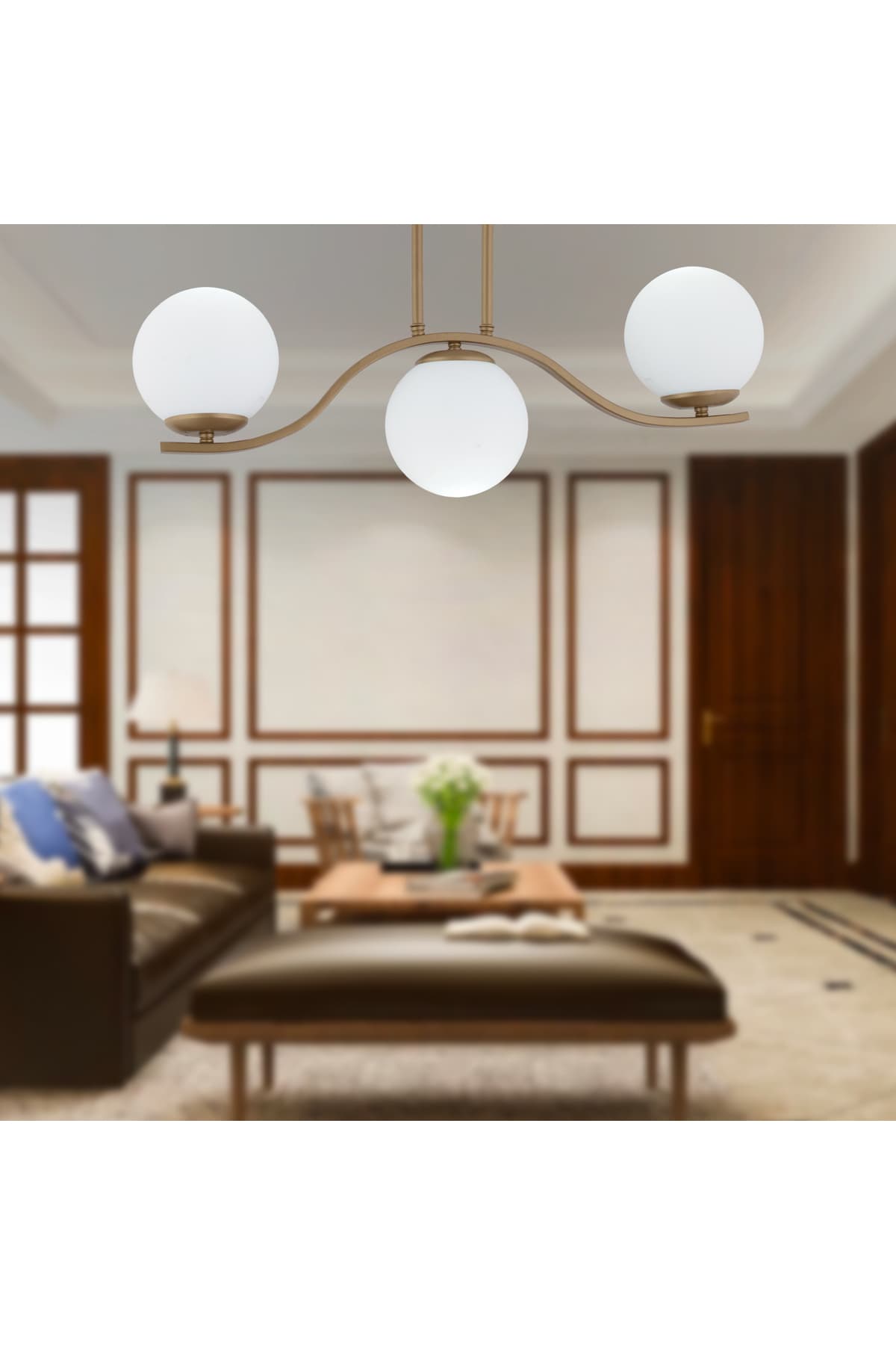 Apliqa Severus 3'lü Eskitme Modern Salon Kafe Restoran İçin Uygun, Salon Avize