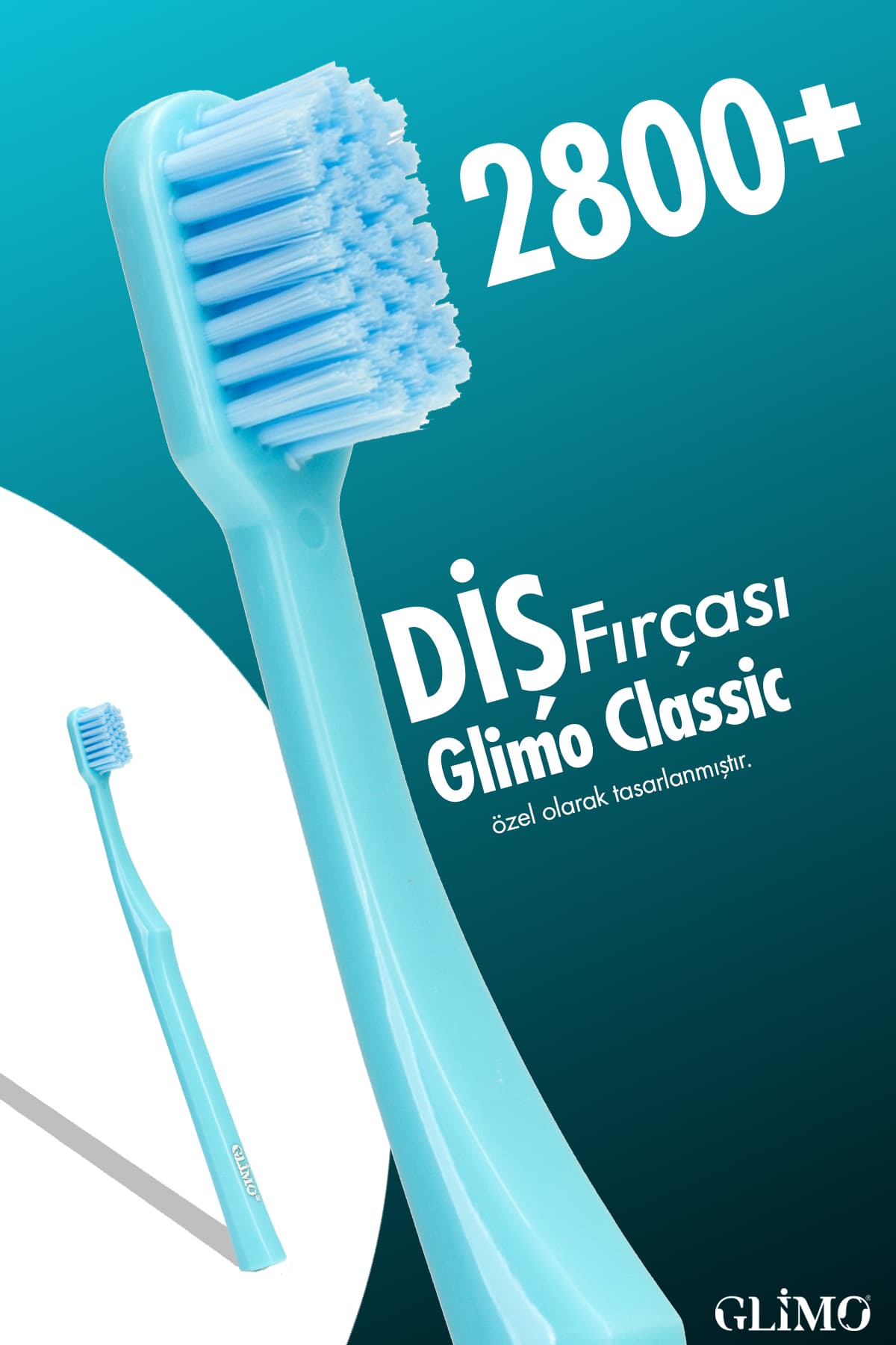 Glimo Classic 2800 Diş Fırçası, Hassas Diş Eti Dostu, Ultra Yumuşak Kıl, Diş Eti Kanamasına Karşı, A.mavi