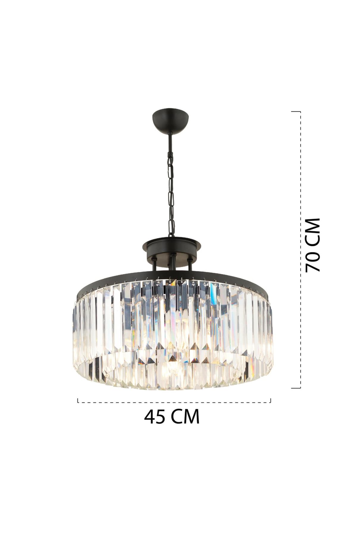Apliqa Kanvas 3 Parça Kristalli Taşlı Modern Tasarım Kristal Salon Avize-Aplik Seti