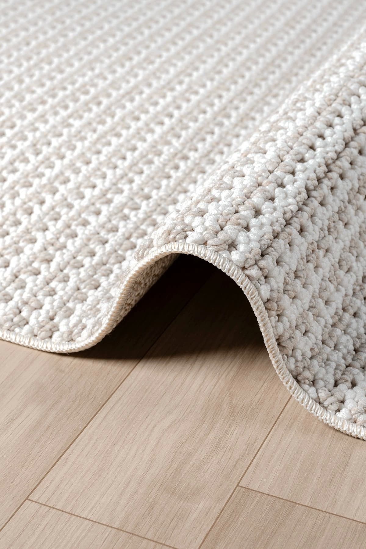 Eliz Home Beyaz Bej Yumuşak Dokulu Halı Kilim Salon Mutfak Koridor Yolluk Dokuma Makine Halısı 006