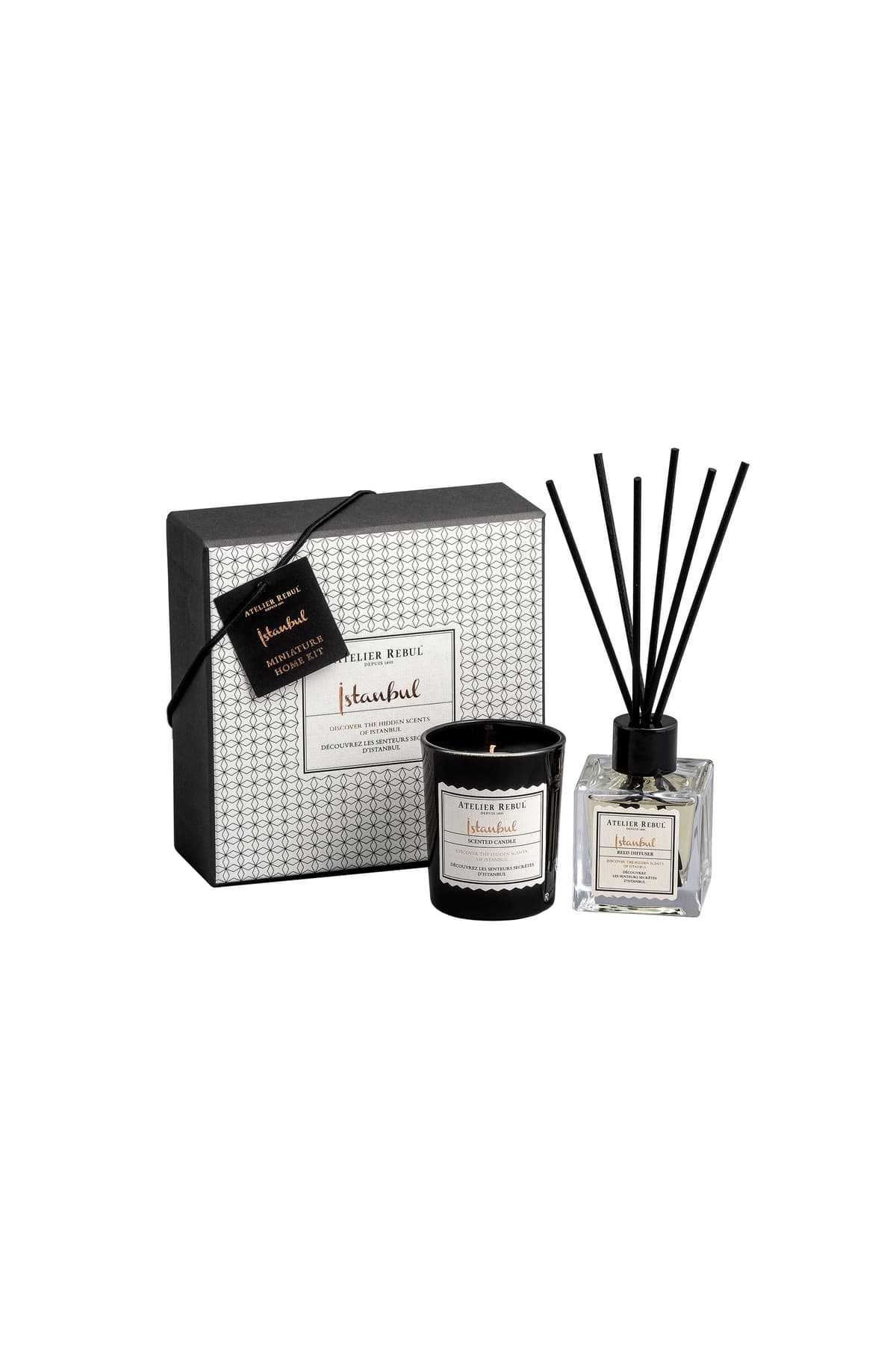 Atelier Rebul İstanbul Miniature Home Kit- Mini Mum & 50 ml Çubuklu Oda Kokusu
