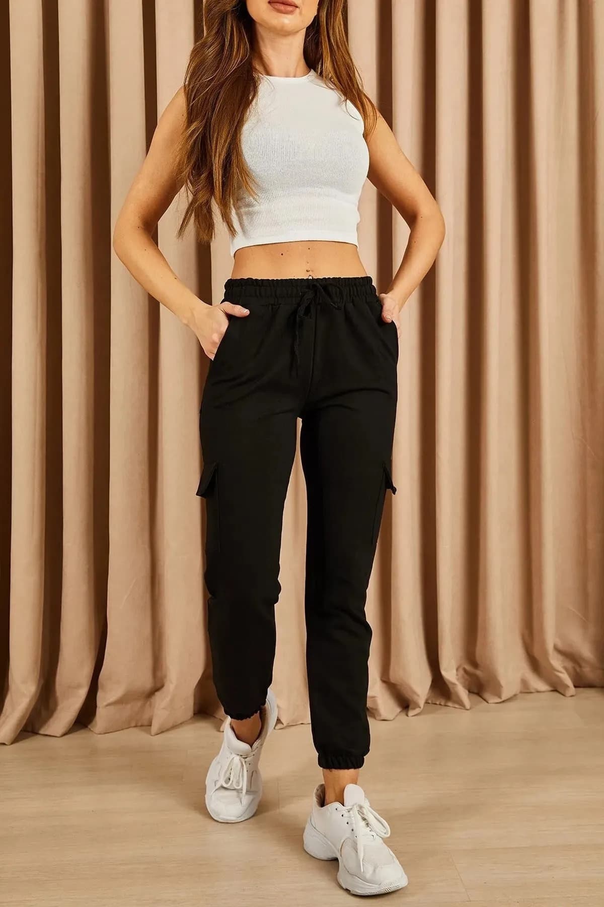 EXSPORT Cepli Unisex Eşofman Altı Siyah
