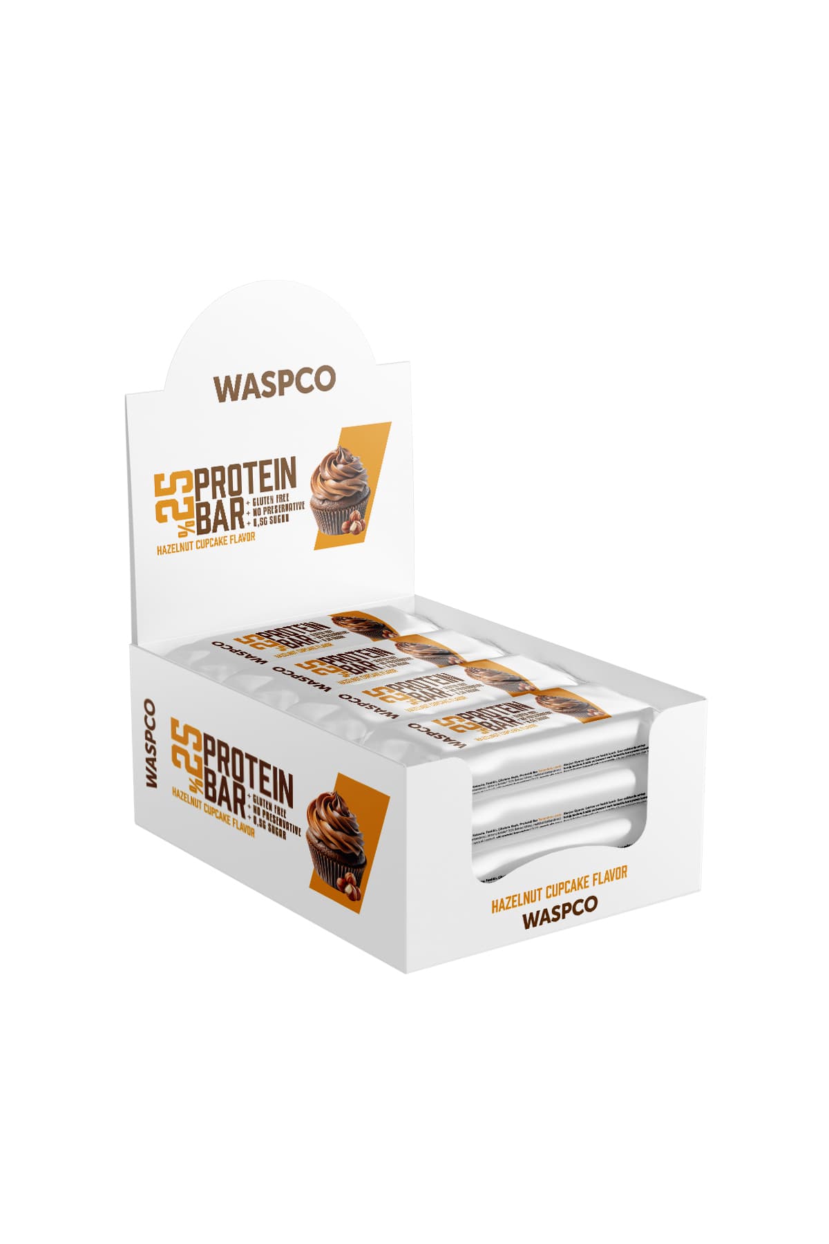 Waspco Bitter Çikolata Kaplı Fındıklı Cupcake Aromalı Protein Bar 36G X 12 Adet
