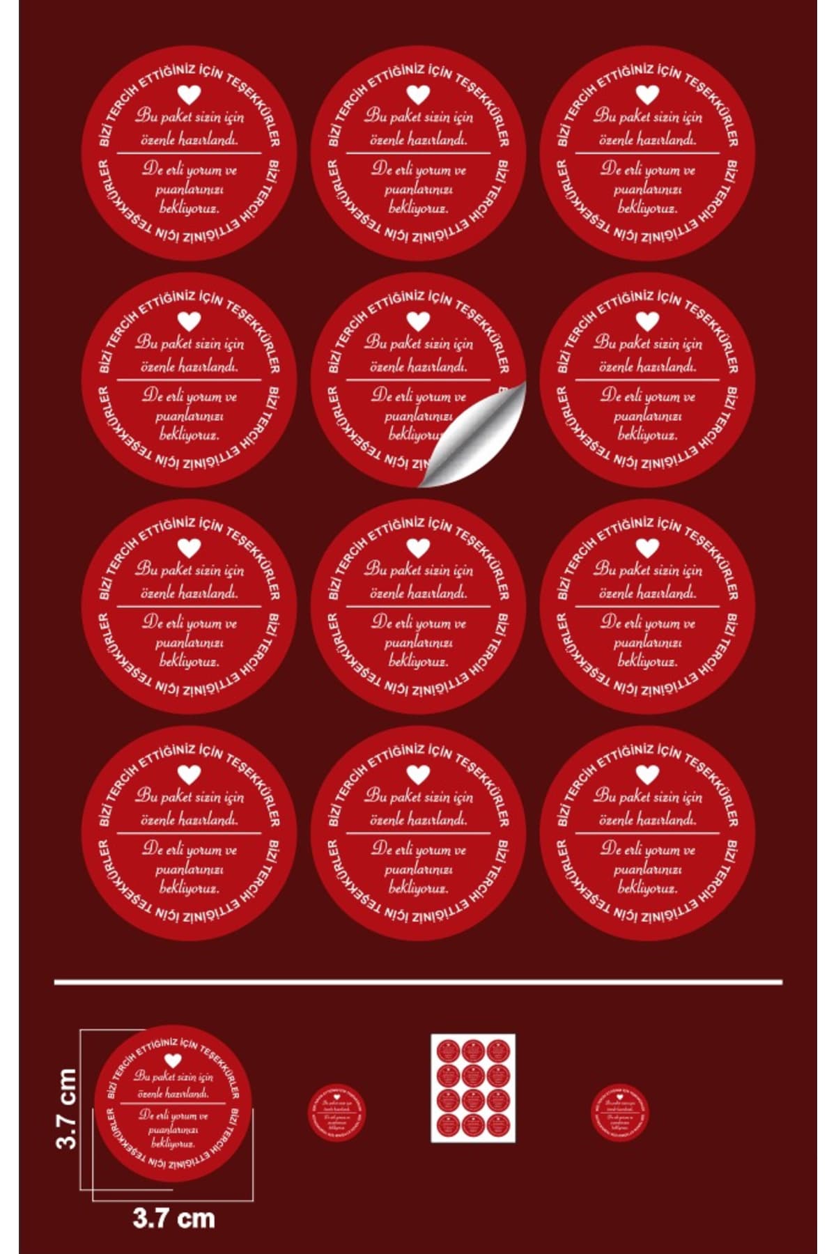 EcoNest Sticker Kuşe (A KALİTE) Yuvarlak Kesim-bu Paket Sizin Için Özenle Hazırlandı-(3,7X3,7CM) 108 Adet