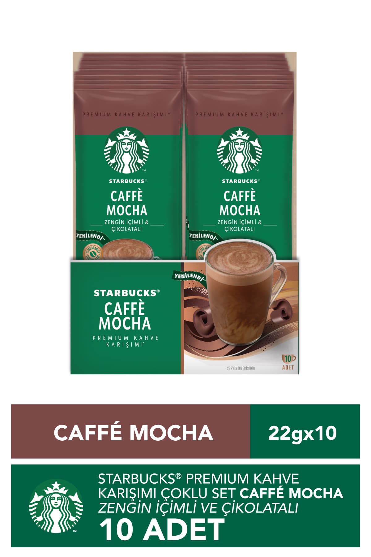 Starbucks Caffe Mocha Premium Kahve Karışımı 22 Gr X 10 Paket