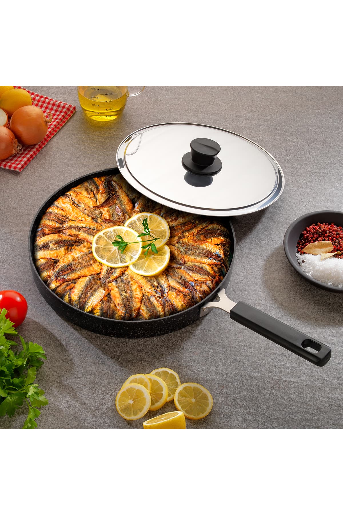 Schafer Fish Pan Kapaklı Balık Tavası 32 Cm 2 Parça