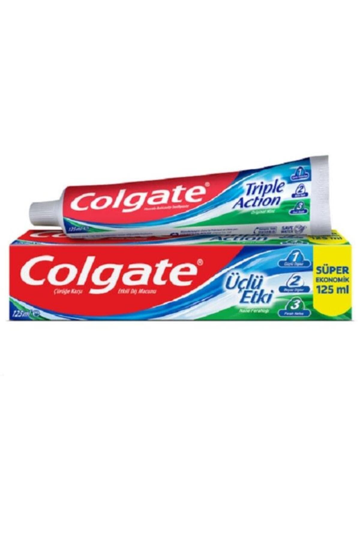 Colgate Üçlü Etki 125 ml Diş Macunu Beyazlatıcı Florürlü Ağız Bakımı Ağız Hijyeni Diş Temizliği