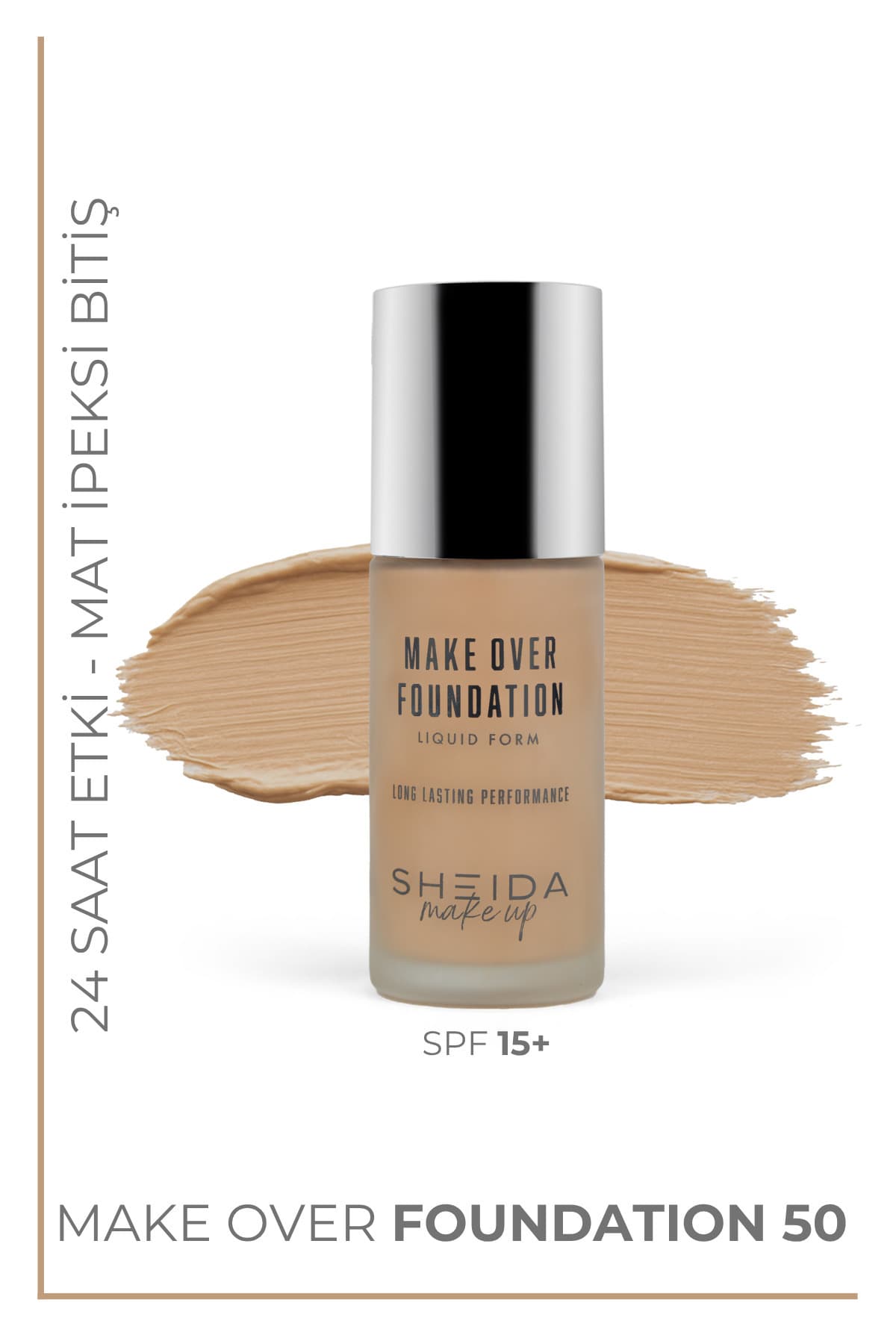 Sheida Maksimum Kapatıcı & Gün Boyu Kalıcı Spf15 Sıvı / Likit Fondöten - 40 ml - No:50