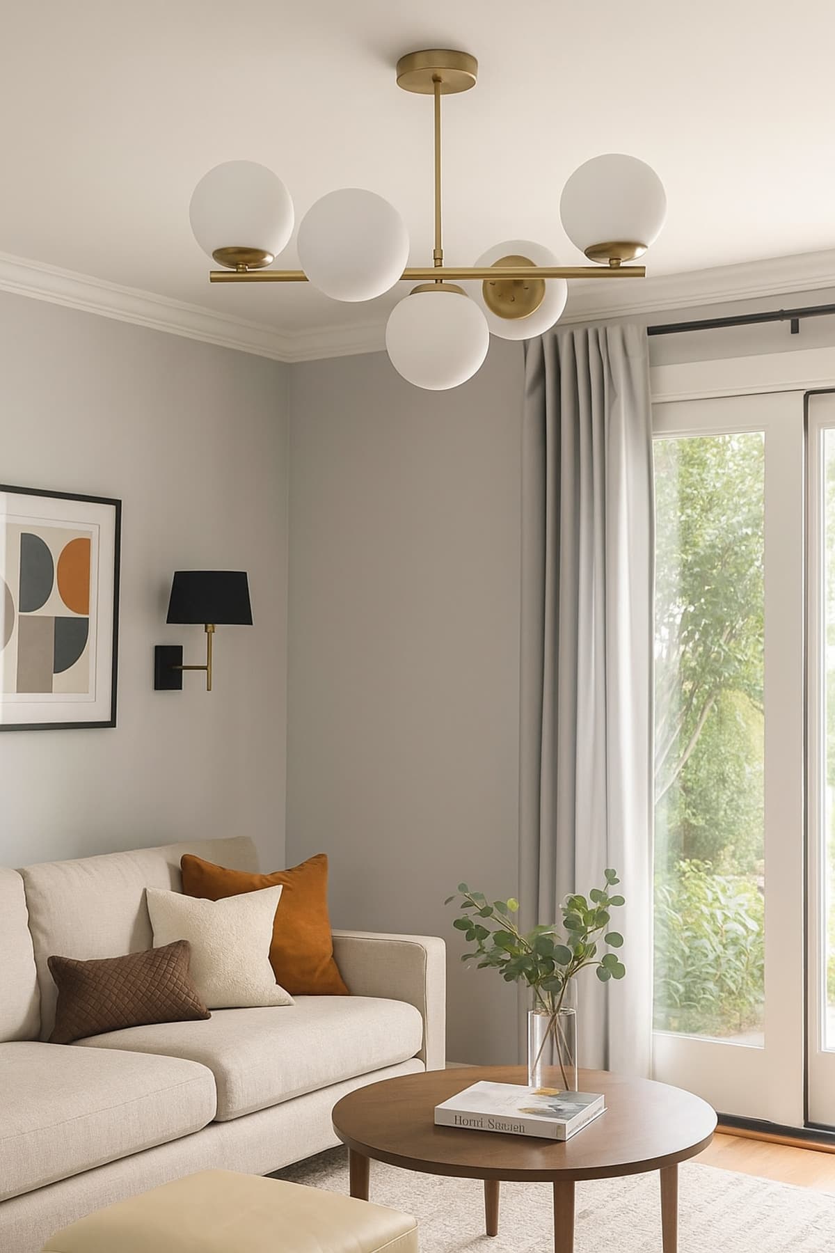 Modavize Roma Modern Tasarım Salon Yemek Odası Mutfak Eskitme Renk Beyaz Camlı Sıralı 5 Li Avize