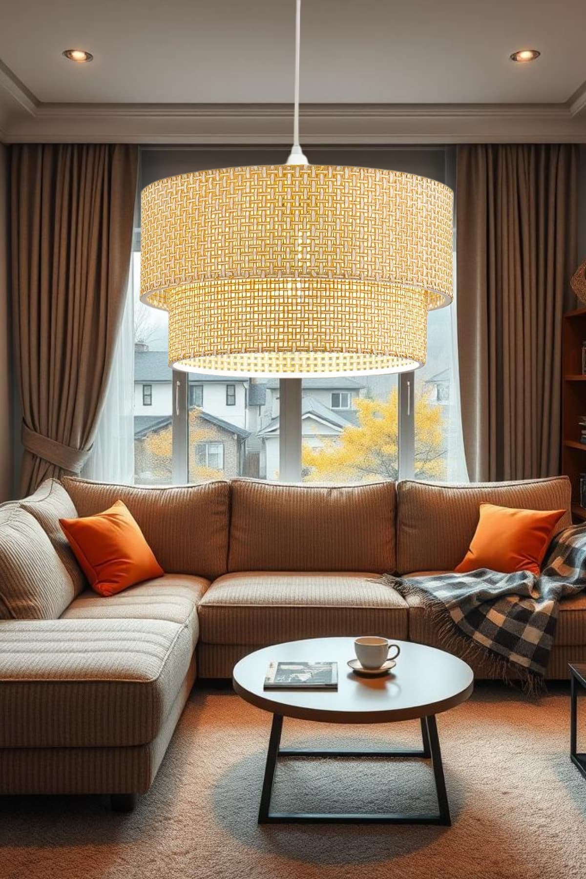 flu aydınlatma 2 katlı Modern Doğal Hazeran Kumaş Sarkıt Avize Salon Mutfak Yatak Odası Çocuk odası (1 ADET)