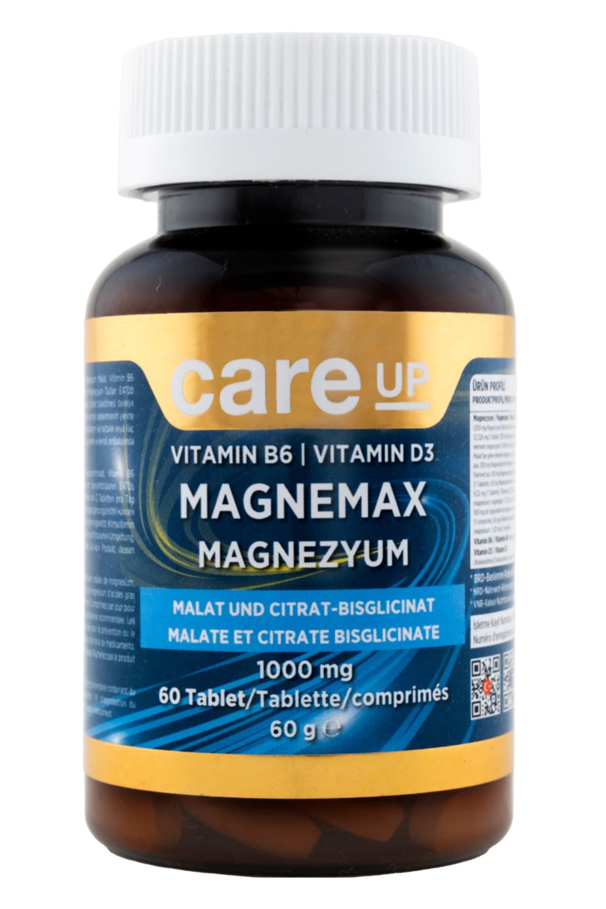 Care Up Magnezyum Sitrat+Biglisinat+Malat İçeren Tablet 60'lı