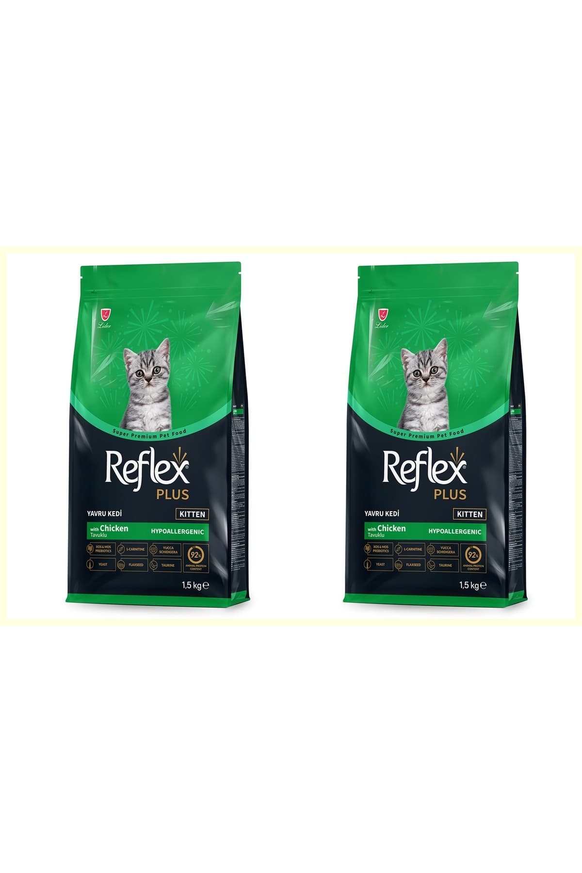 Reflex Plus Hipoalerjenik Tavuklu Yavru Kedi Maması 1,5 Kg 2'li Set