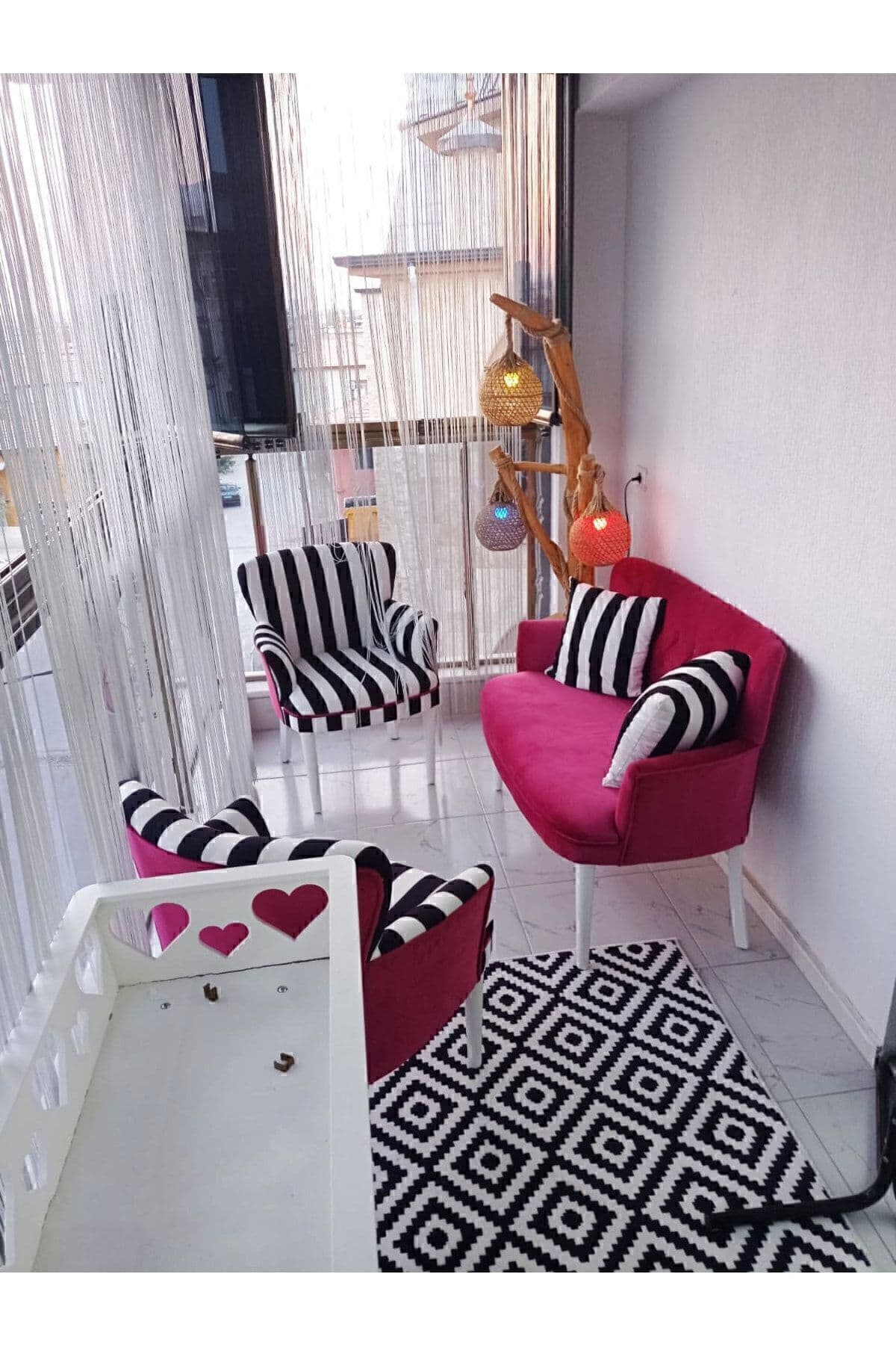 Azra Aksesuar Çay Seti Oturma Grubu Oturma Takımı Iskelet Ahşap Mobilya Takımı Balkon Bahçe Mobilyası