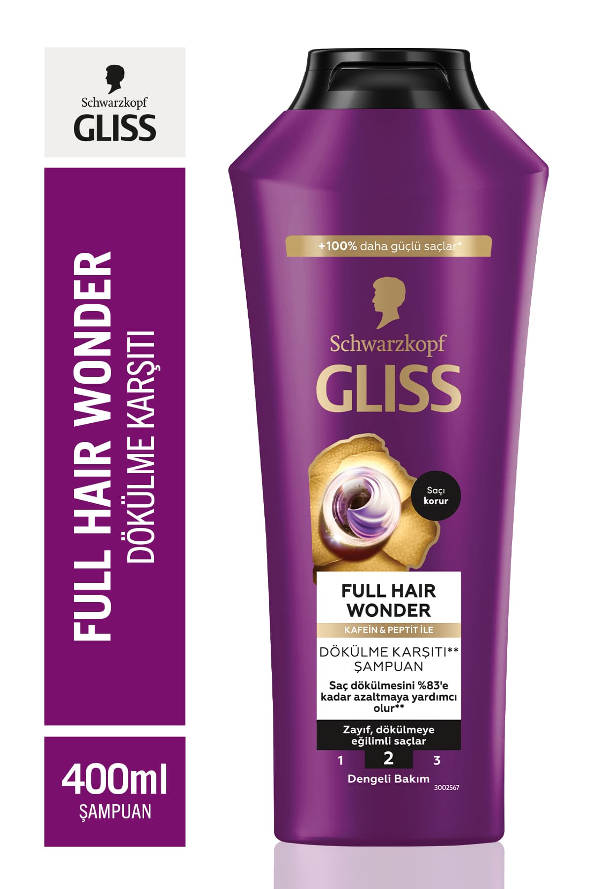 Gliss Full Hair Wonder Kafein & Peptit Saç Dökülme Karşıtı Şampuan 400 ml Dökümeye Eğilimli Saçlar