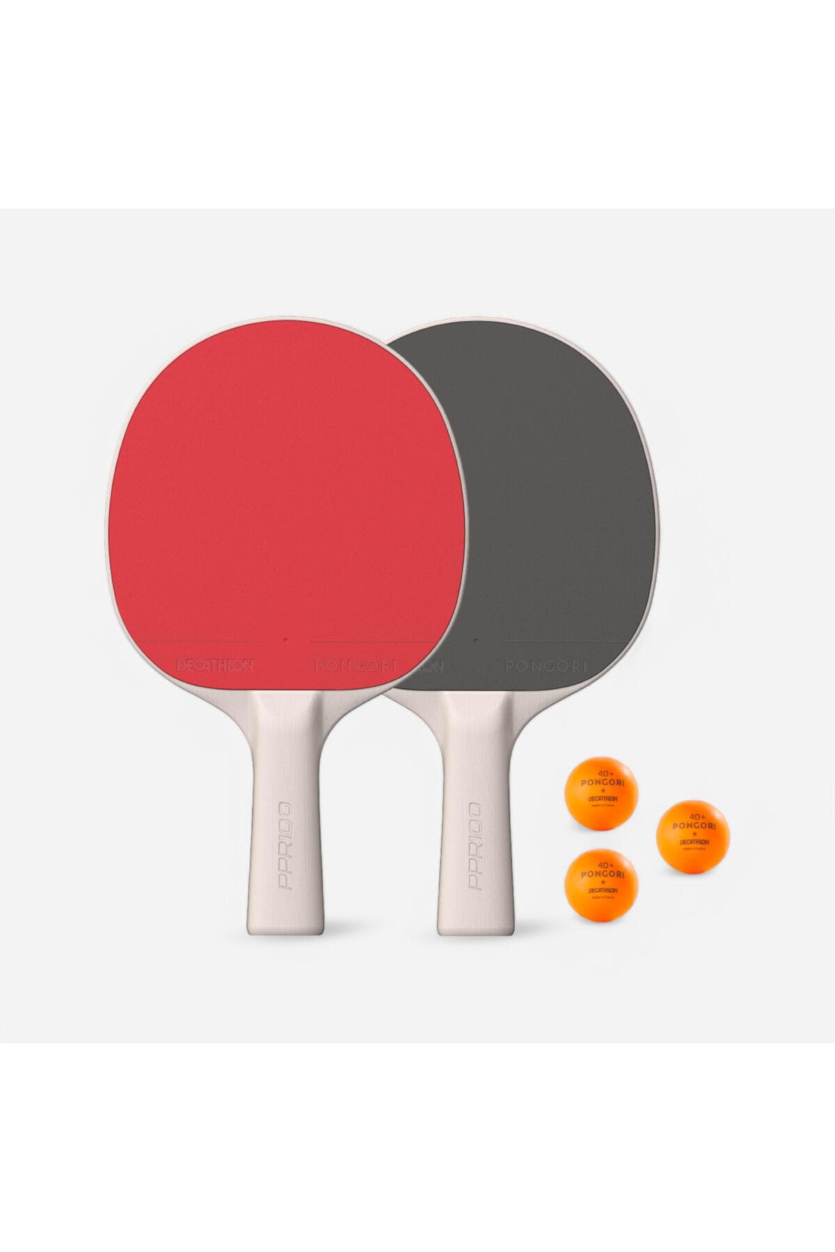 Decathlon Pongori Masa Tenisi Raket + Top Seti - 2 Raket/3 Top - PPR 100
