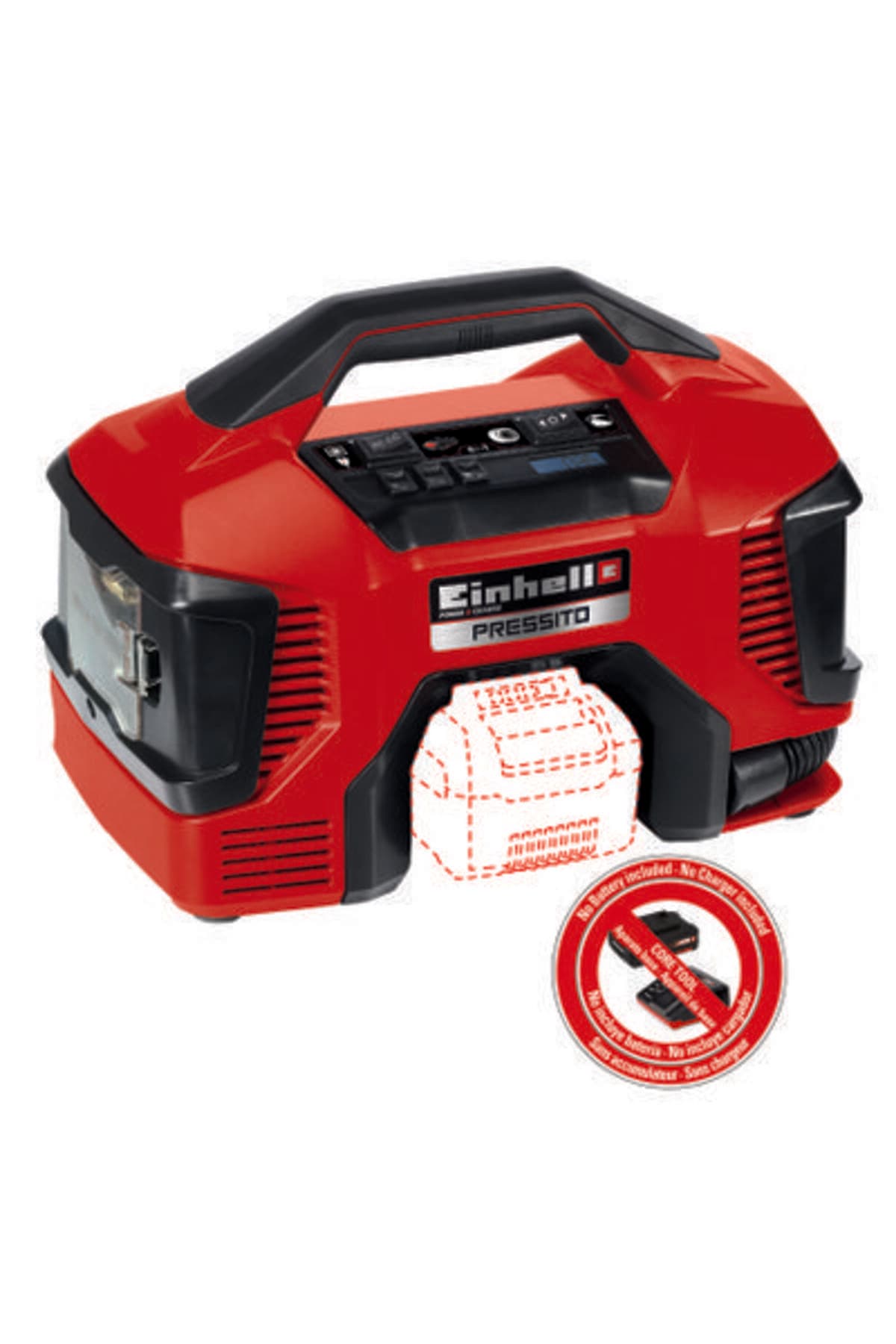 Einhell PRESSITO Hibrit, Akülü-Elektrikli Kompresör (Akü ve şarj cihazı dahil değildir) - 4020460
