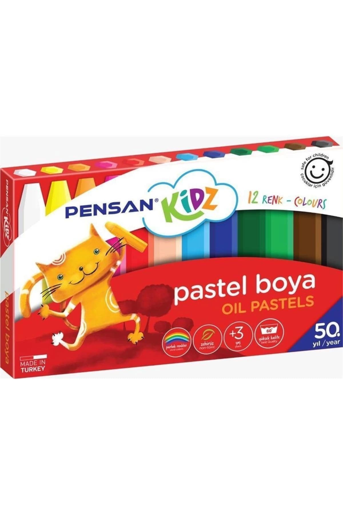 Pensan Kidz Pastel Boya 12 Renk Kutulu 98060 2 Paket