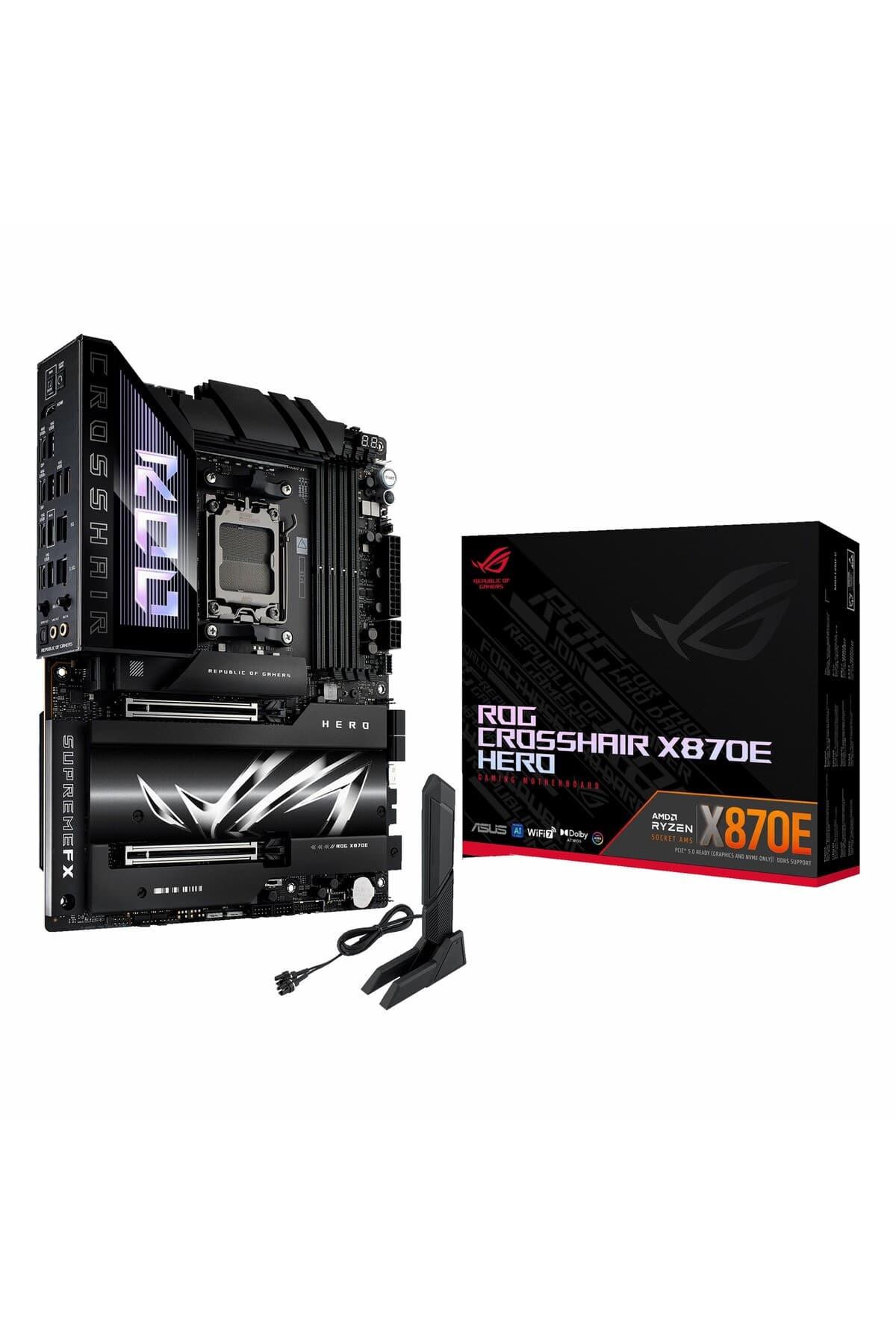 ASUS ROG Crosshair X870E Hero DDR5 (8600MHz)OC M.2 HDMI/USB-C PCIe 5.0 AM5 ATX Anakart