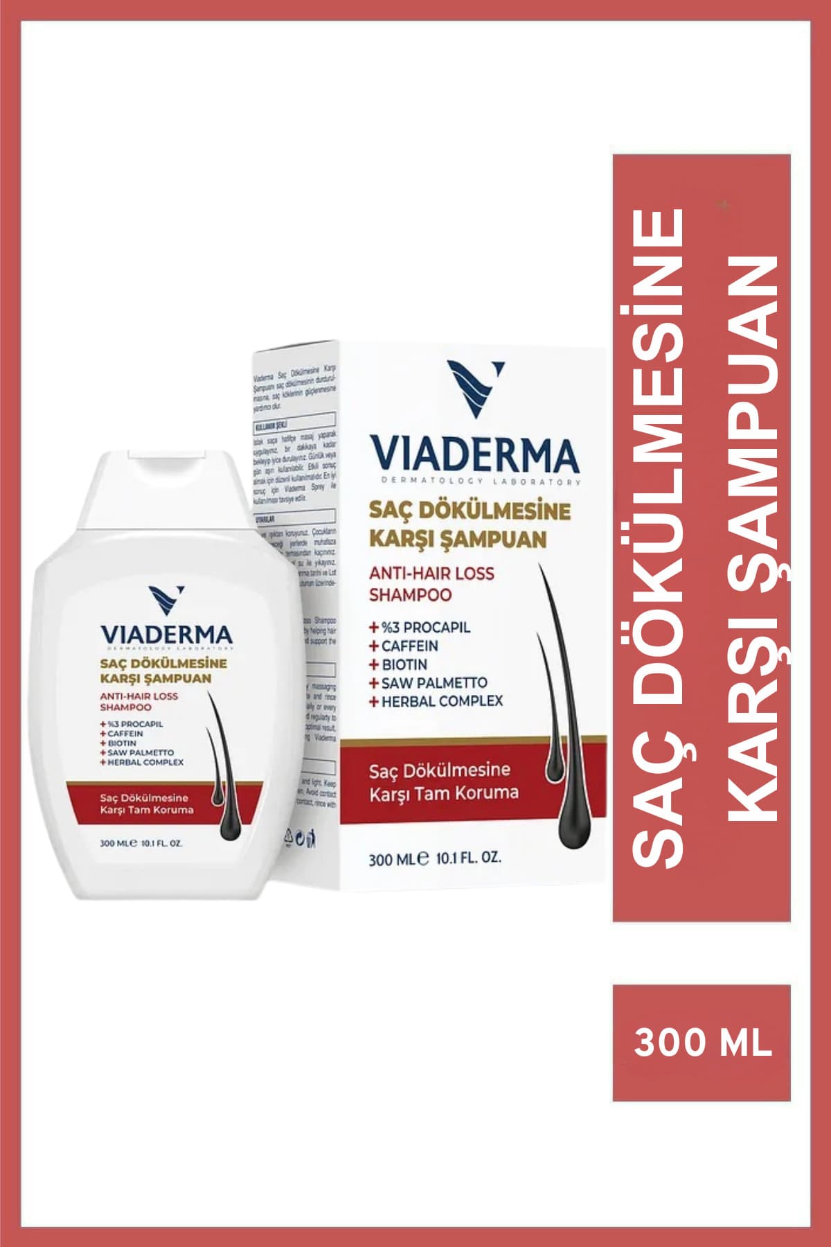 Viaderma Günlük Kullanım Saç Dökülmesine Karşı Şampuan 300 ml- Güçlendirici ve Ekonomik Formül, Sülfatsız