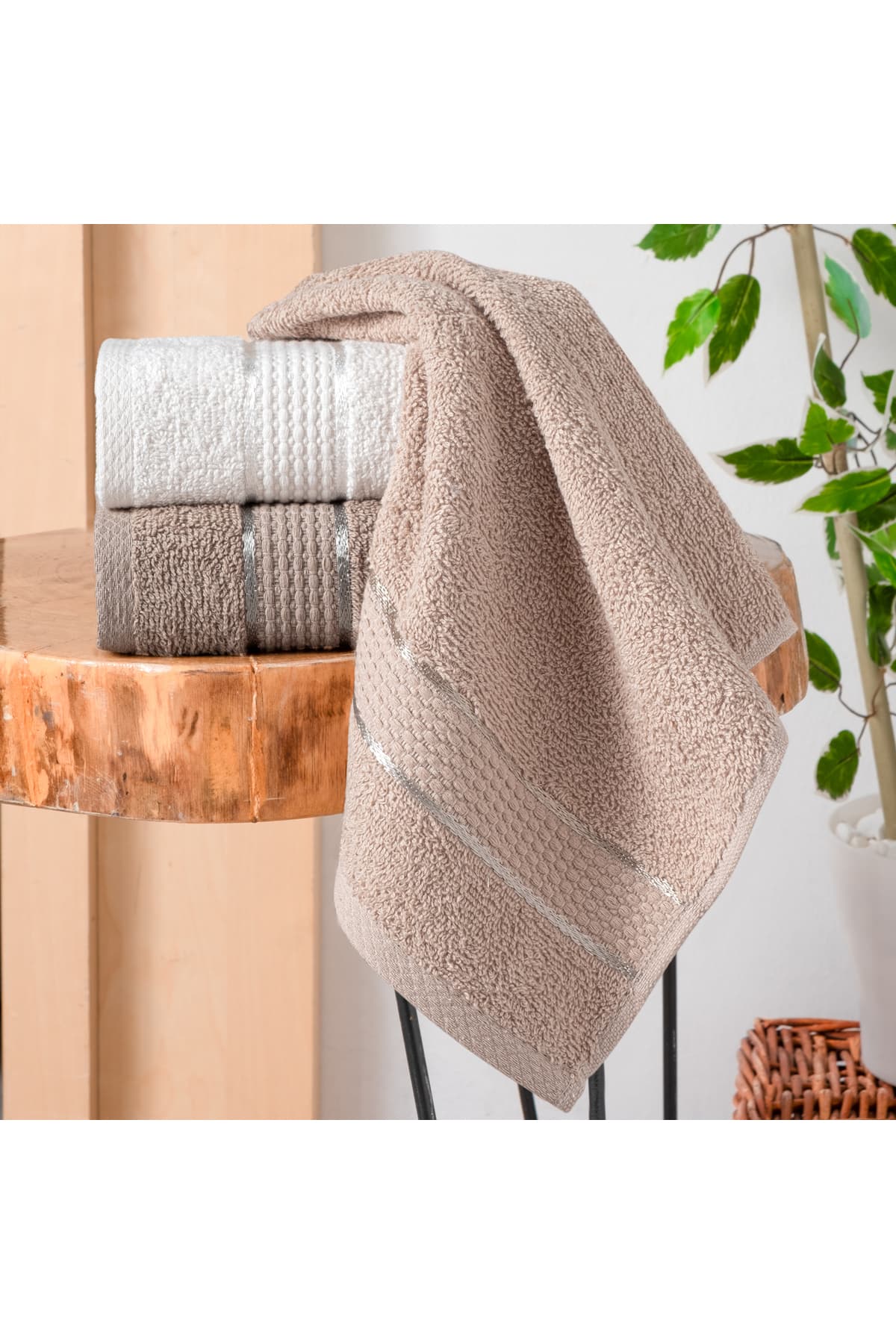 Schafer Home Lena 3 lü Havlu Seti 30x50 Cm-Asorti04