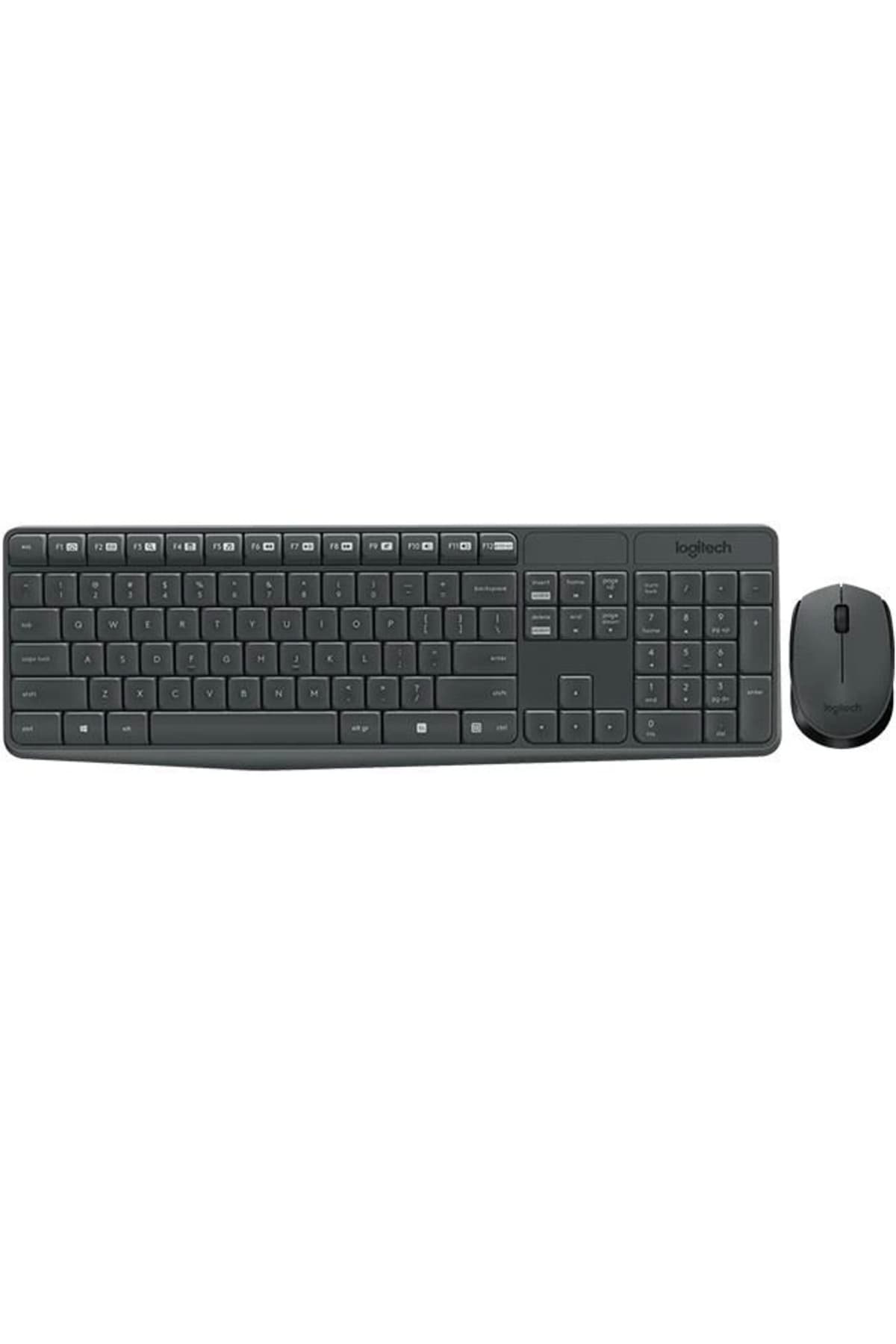 logitech MK235 USB Alıcılı Kablosuz Türkçe Q Klavye Mouse Seti, Gri 920-007925