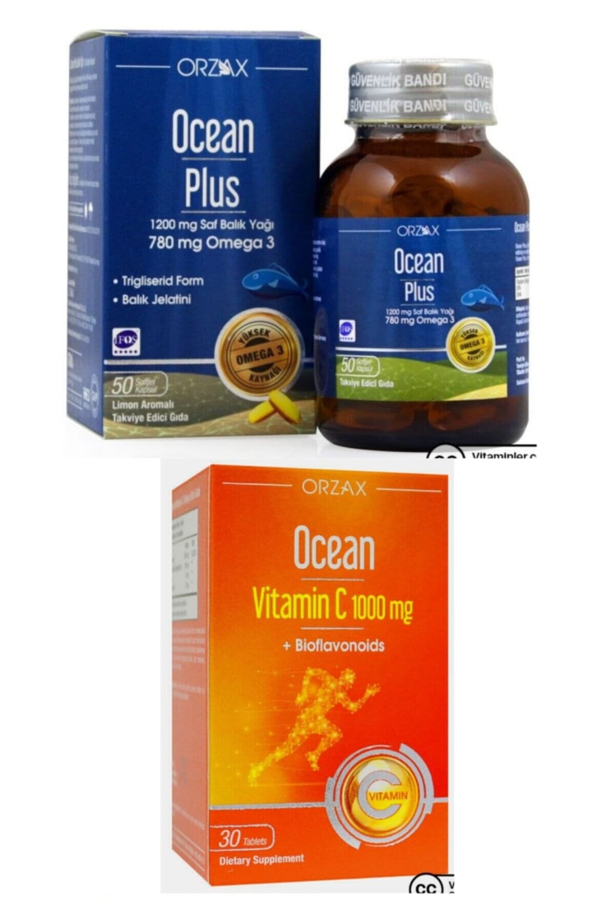 Ocean Ocean Plus Omega3 1200 Mg 50 Kapsül Ve Ocean C Vitamini 1000mg 30 Tablet