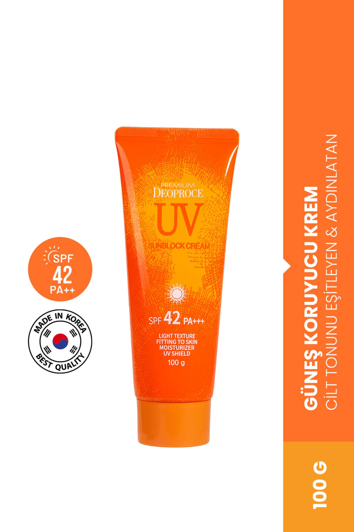 DEOPROCE Cilt Tonunu Eşitleyen&aydınlatan Yüksek Koruma Faktörlü Güneş Kremi 100g Uv Sunblock Cream