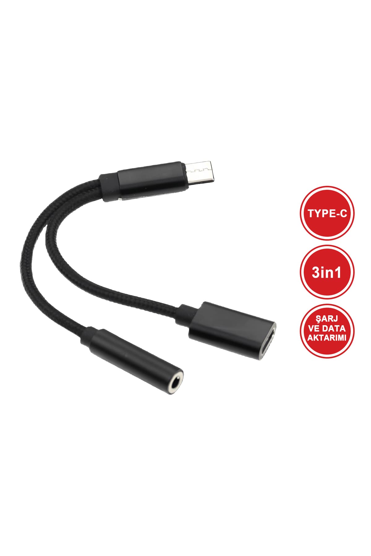 MTL 2in1 Type-C Şarj ve Ses Aktarımı Kulaklık Aux Dönüştürücü Tak Çalıştır Bluetooth Gerekmez MT5015