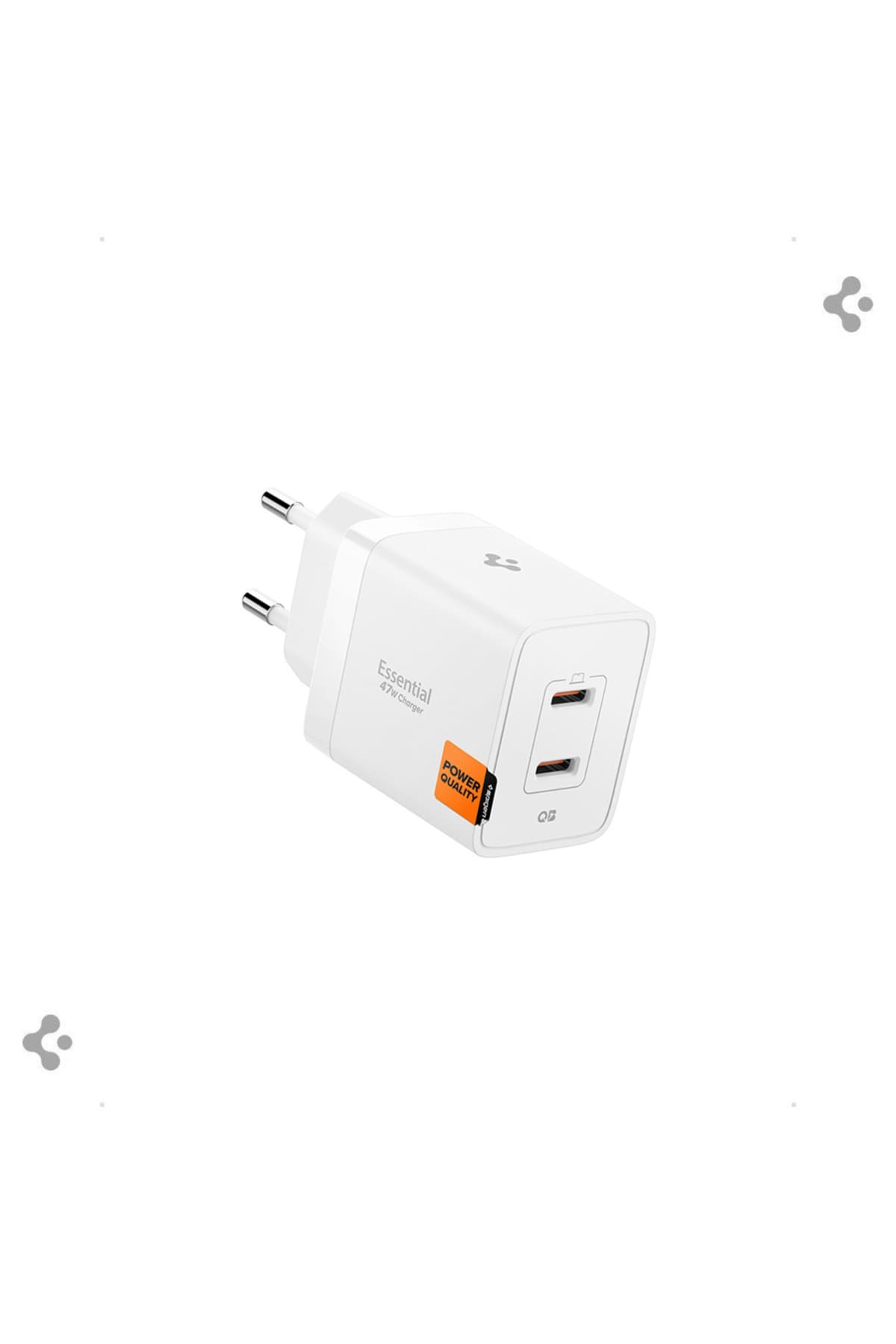 Spigen 47W USB-C 2 Port Mini Hızlı Şarj Aleti Samsung PPS 2.0 GaN Pro Akım Koruma Type-C ACH08707