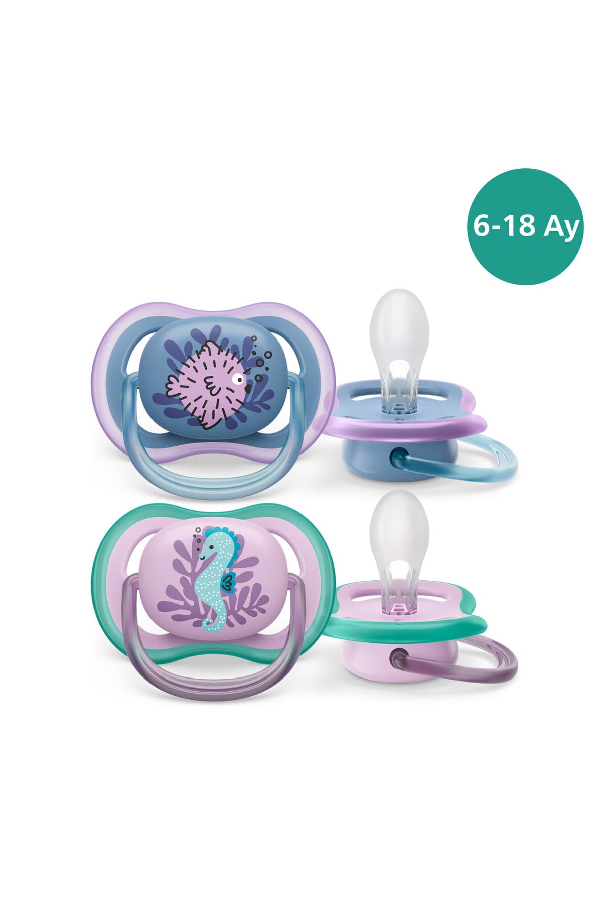 Philips Avent Ultra Air Emzik 6-18 Ay, 2'li Paket, Kız, SCF085/61