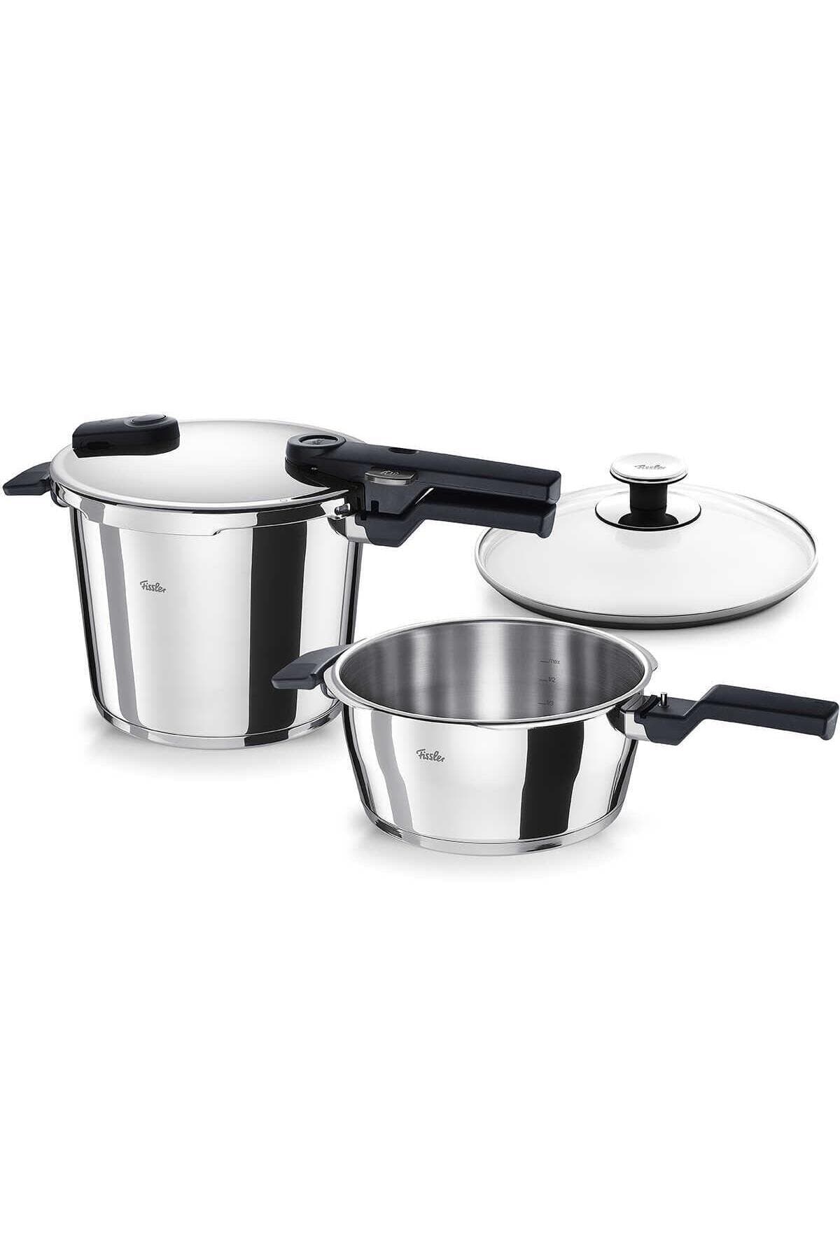 Fissler Vitaquick Glossy Düdüklü Tencere Seti 6 L + 3,5 L Paslanmaz Çelik