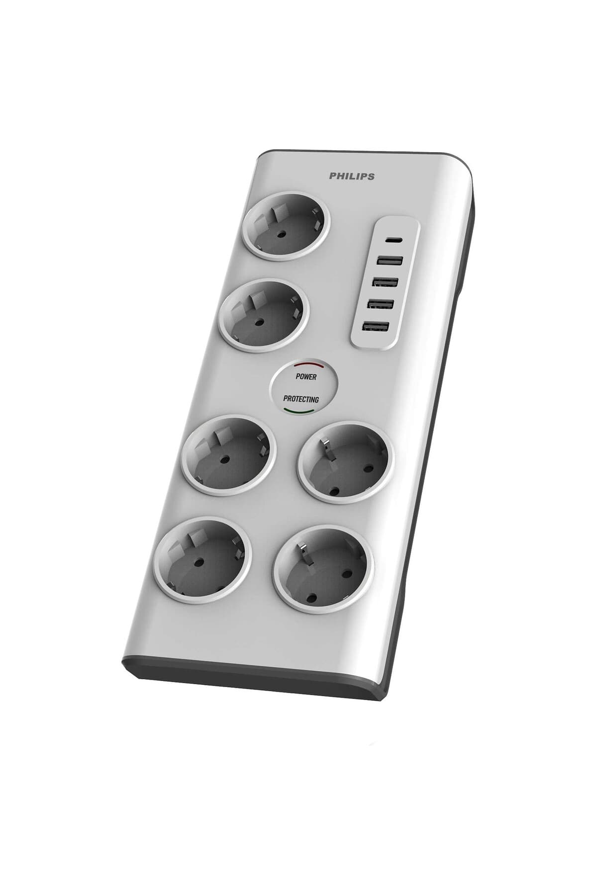 Philips SPN7060WA/62 6'lı Akım Korumalı & 5 USB Girişli Prız 900J 2 M 1 x Type C - 4 x Type A SPN706