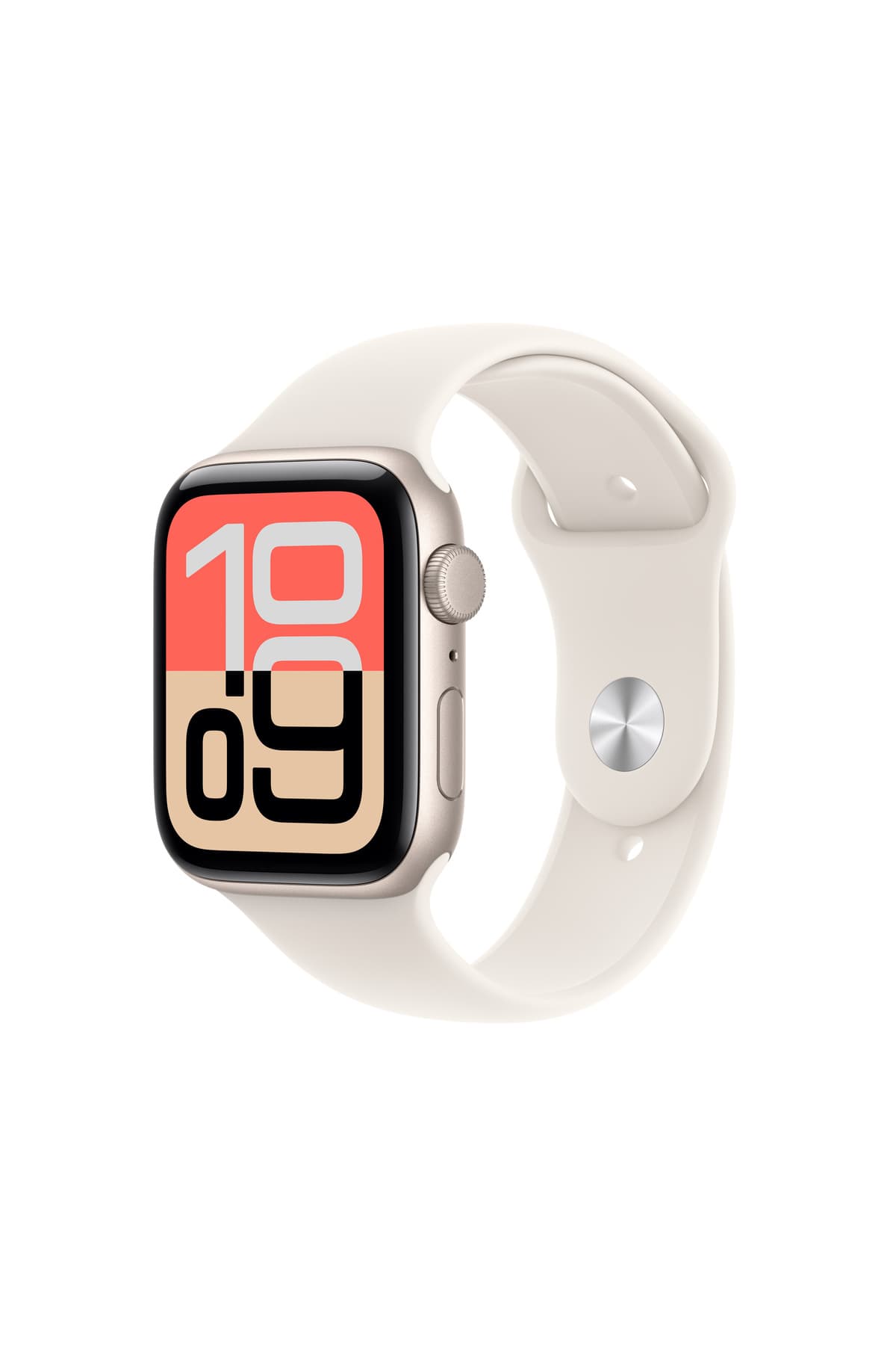 Apple Watch SE 3 GPS, 44mm Yıldız Işığı Alüminyum Kasa ve Yıldız Işığı Spor Kordon - S/M